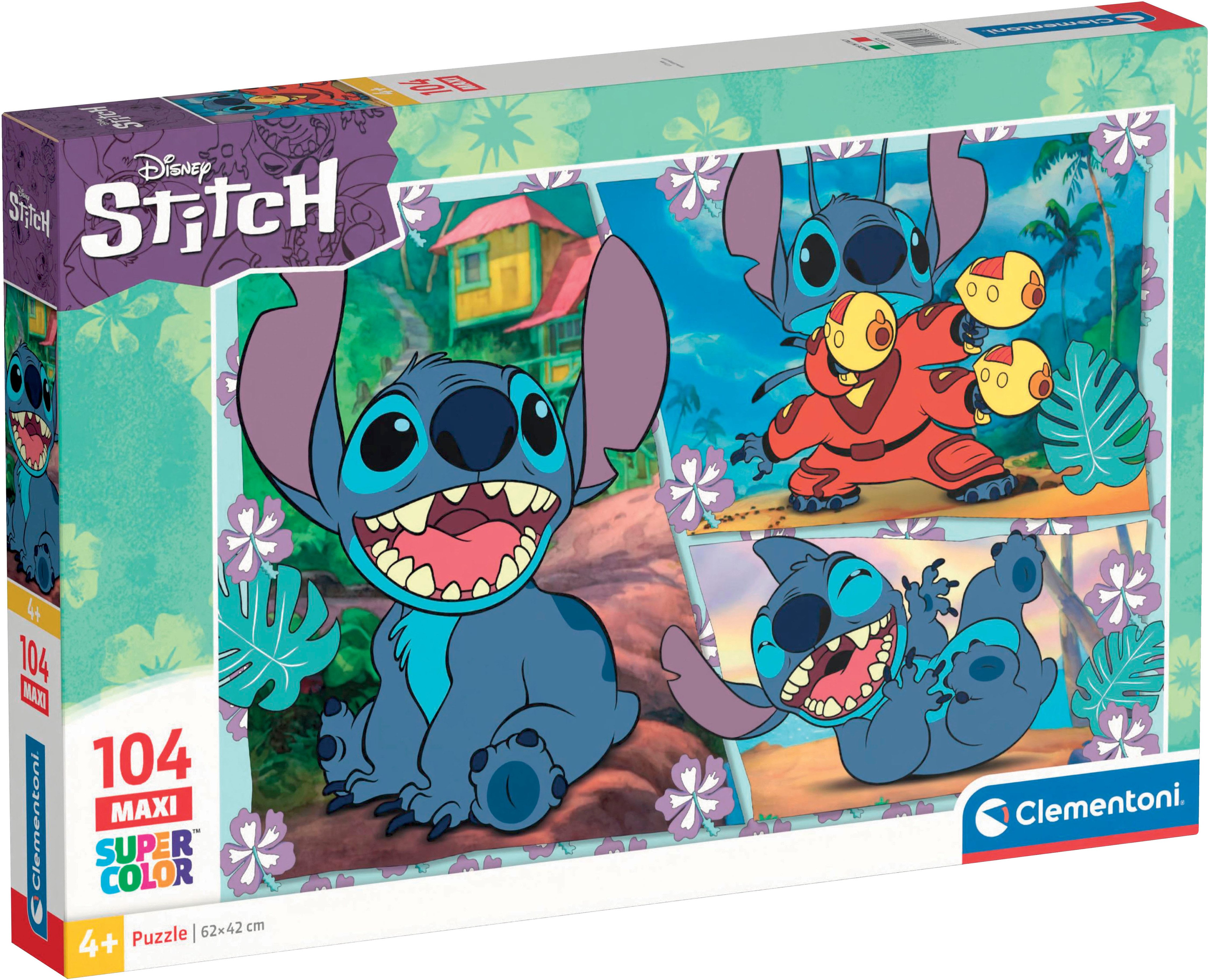 Clementoni® Puzzle Disney Stitch, Maxi, Supercolor, 104 Puzzleteile, Made i günstig online kaufen