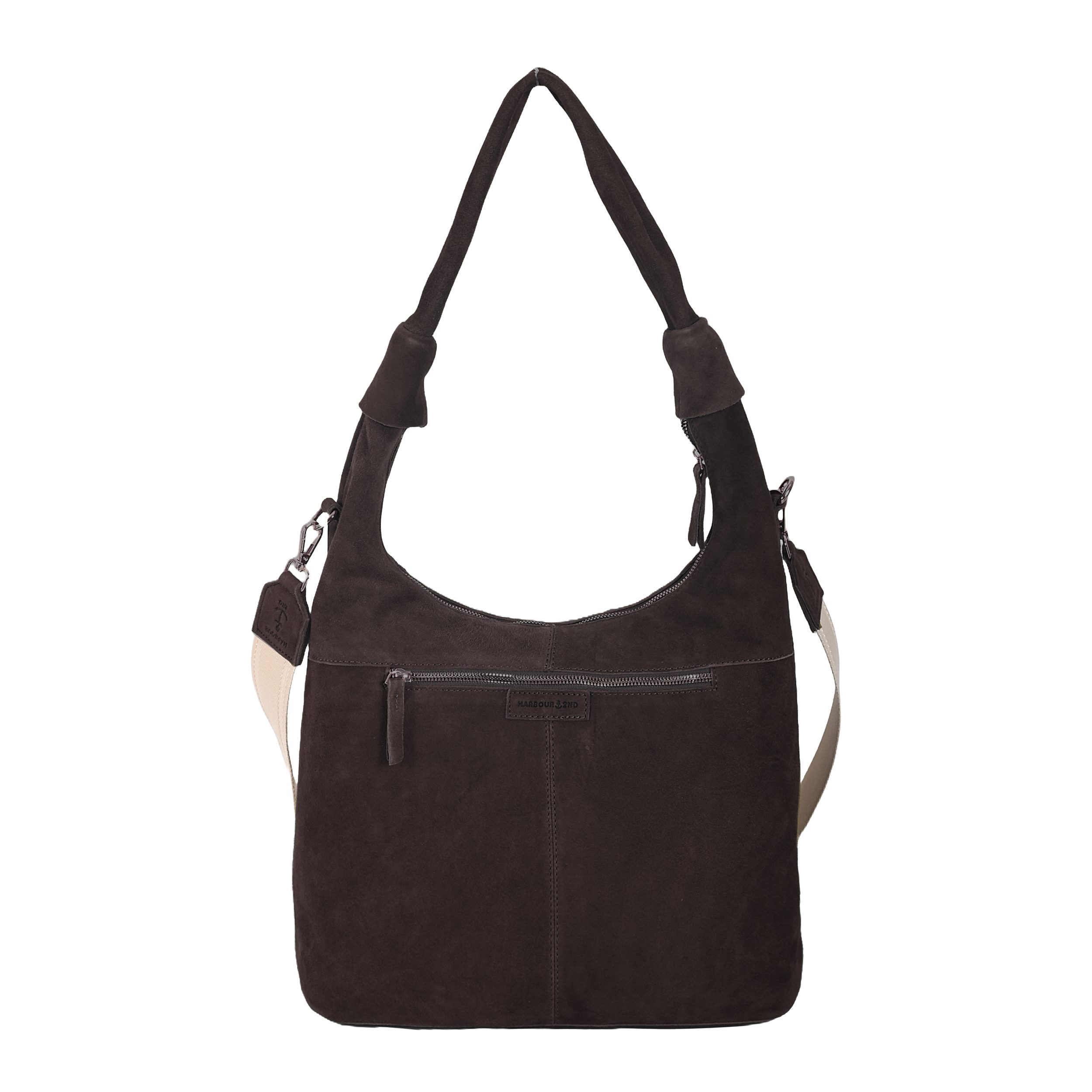 HARBOUR 2nd Hobo Laurine, Damen Handtasche, Umhängetasche, Schultertasche mit Ziernähten