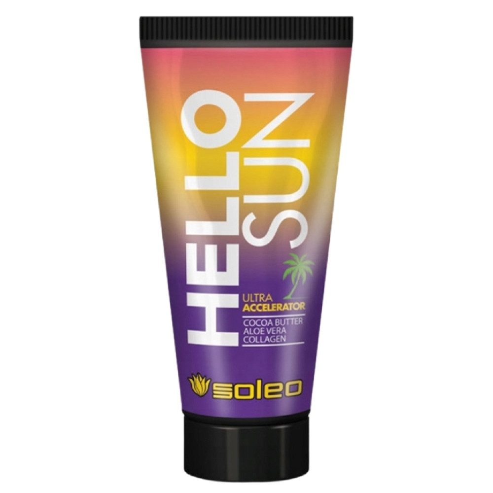 Soleo Selbstbräunungscreme Soleo Hello Sun Ultra Bräunungsbeschleuniger 150 ml, 1-tlg., Für goldene Bräune bei der Anwendung im Solarium