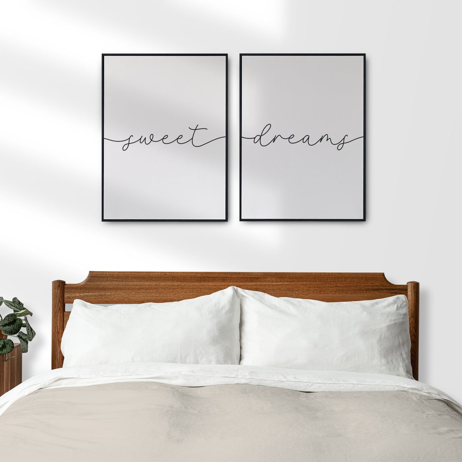 Tigerlino Poster Sweet Dreams 2er Set Schlafzimmer Poster Bett Wandbild Sch günstig online kaufen