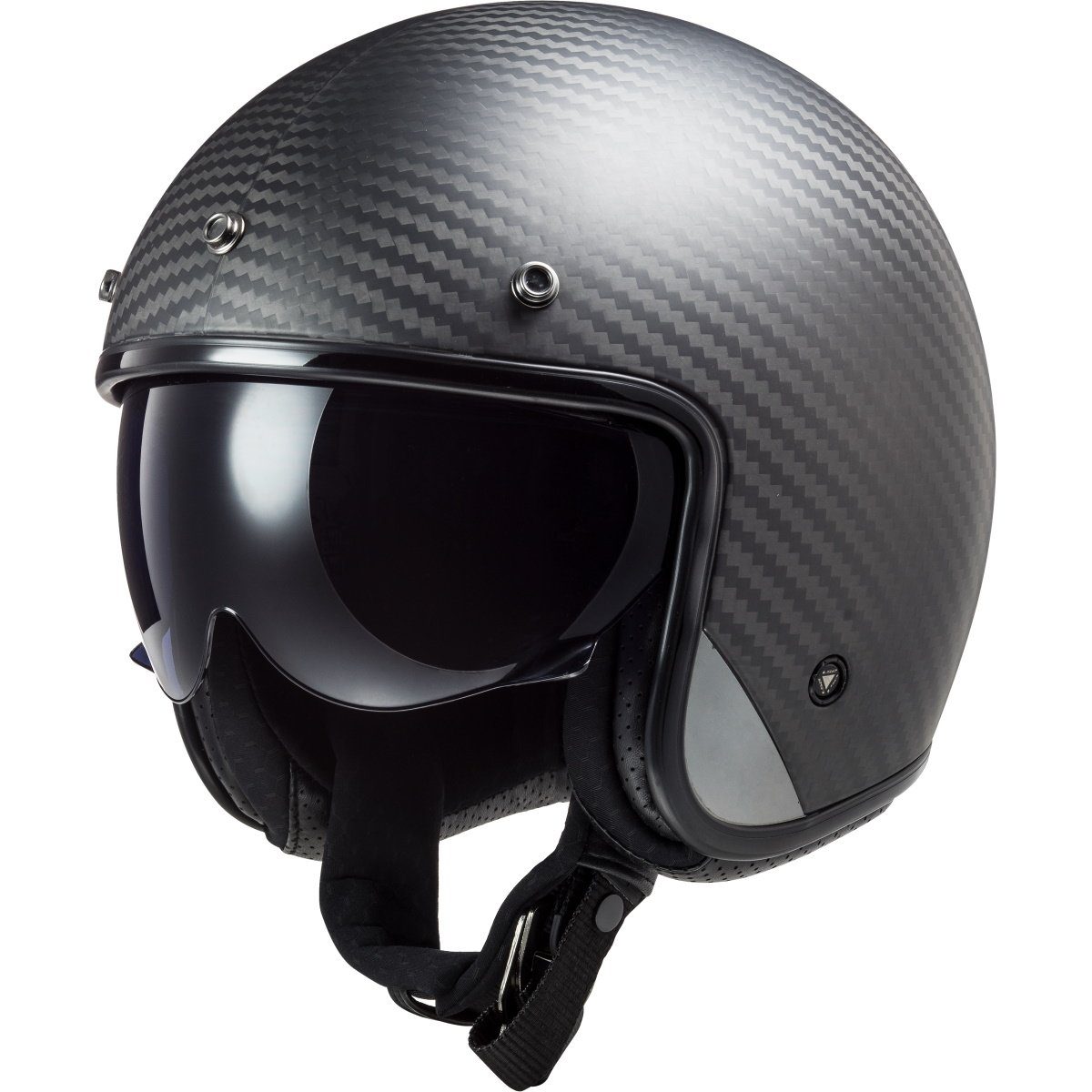 LS2 Motorradhelm LS2 OF601 Bob C Jethelm Solid matt-carbon (1er Set)