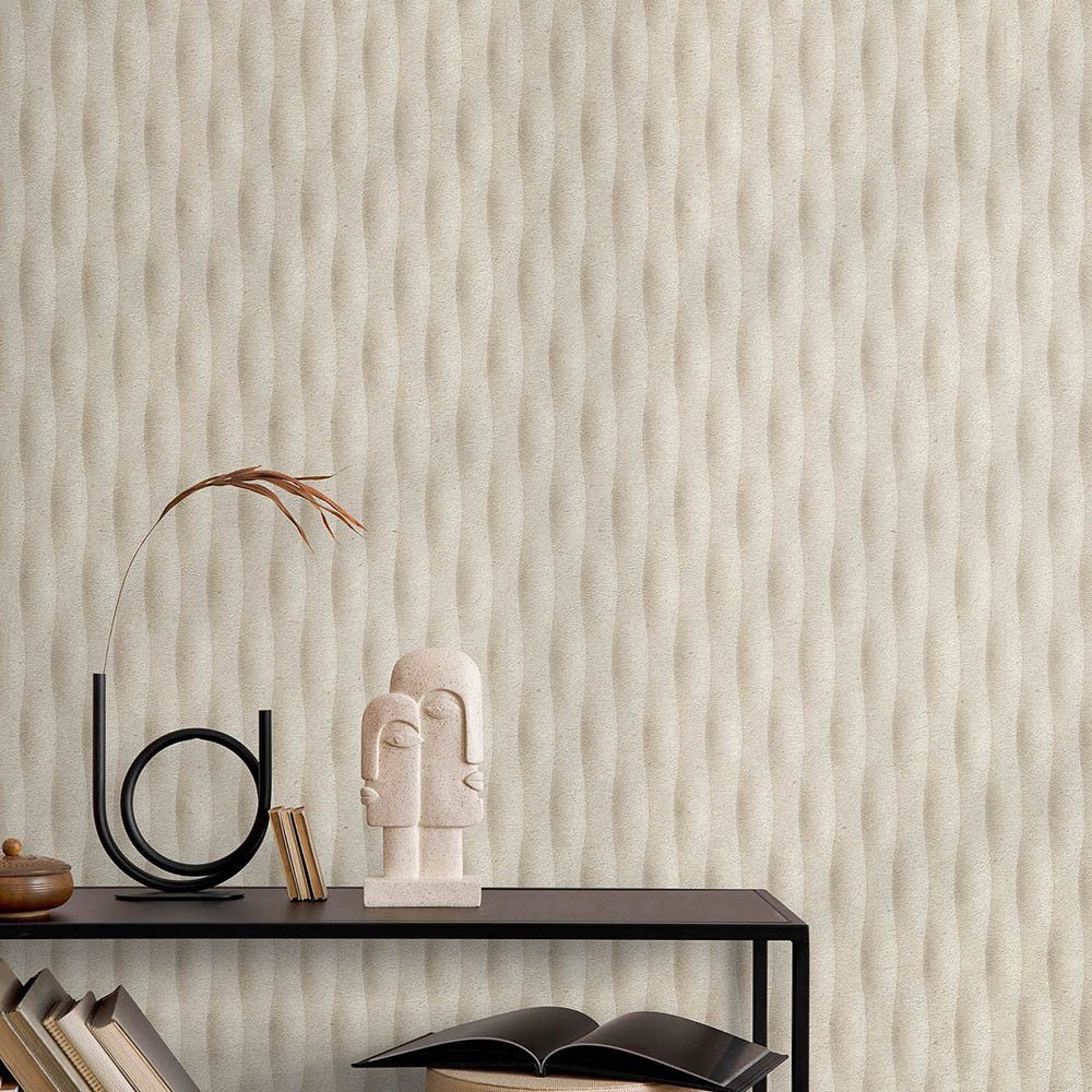 Erismann Vliestapete Wellen Beton Beige Creme 10523-02 Guido Maria Kretschmer