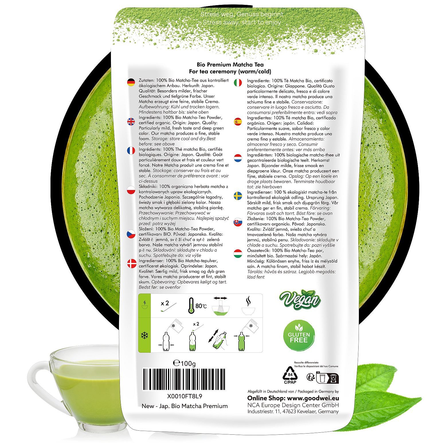 Goodwei Tee Japanischer Bio Matcha Tee Premium aus Kagoshima, 100g, 1 x 100 g