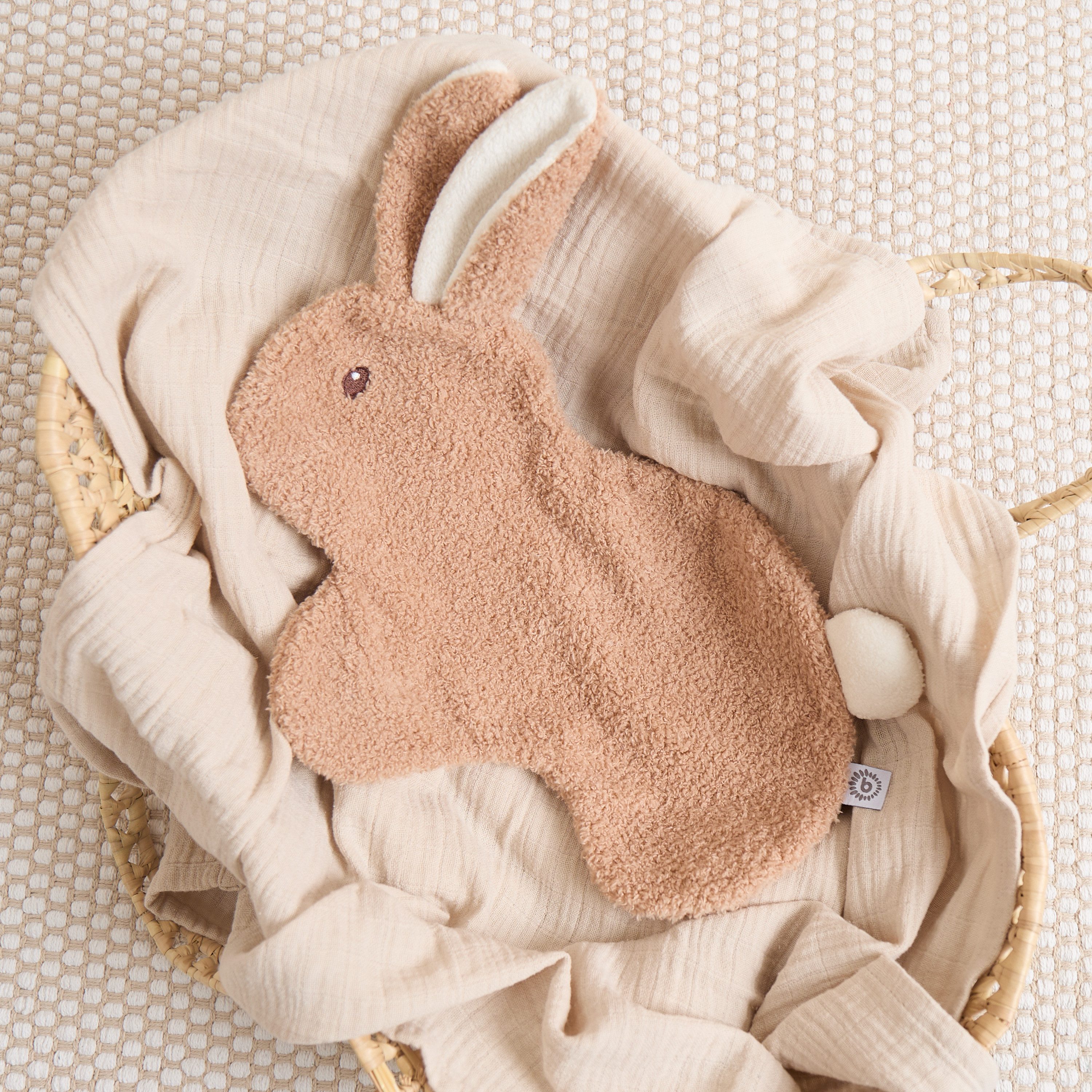 BIECO Schnuffeltuch Bieco Schmusetuch Hase Fine aus Bouclé Ab