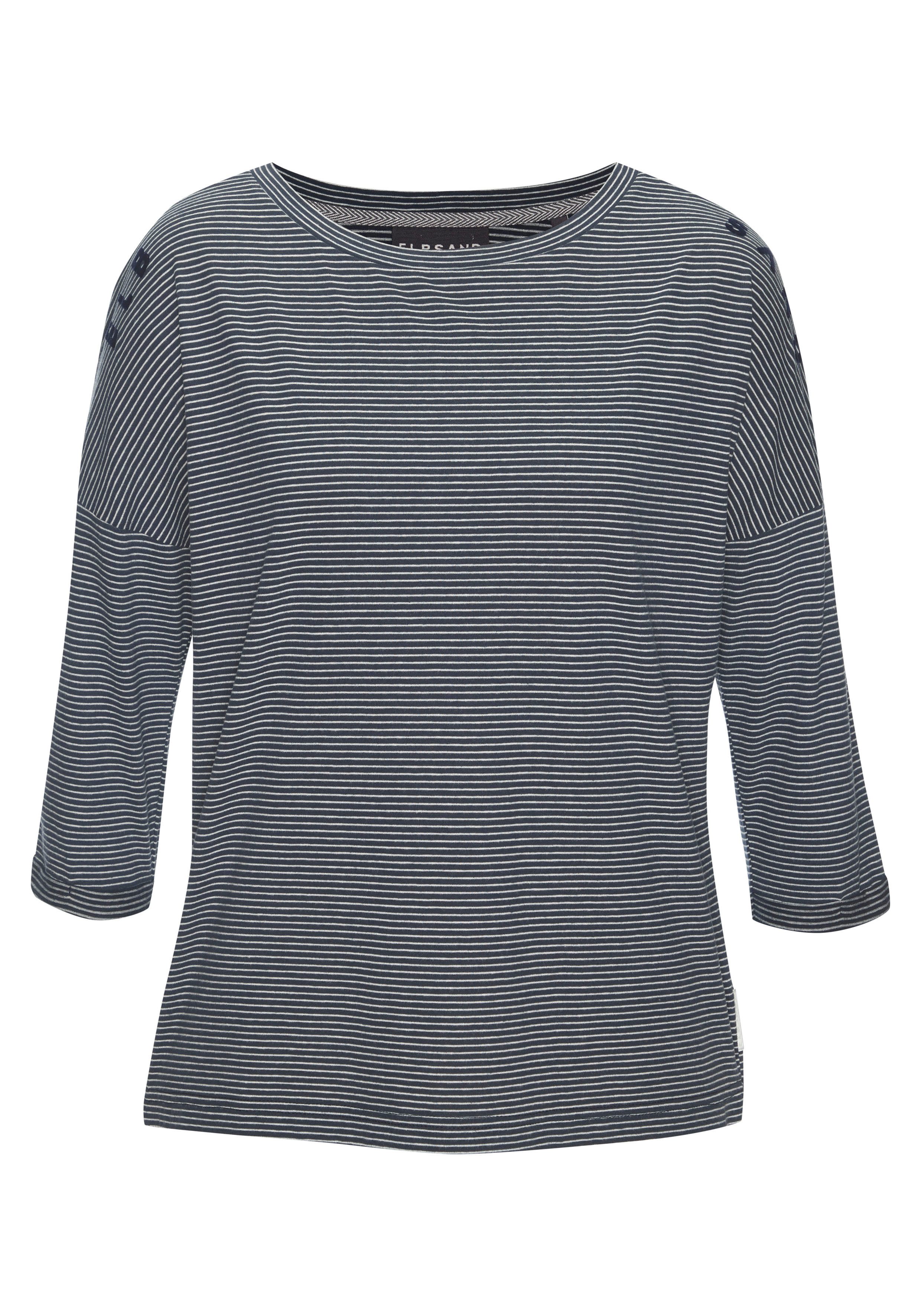 Elbsand 3/4-Arm-Shirt Veera mit Logoprint und überschnittenen Schultern, lässiges Shirt. € 49,99