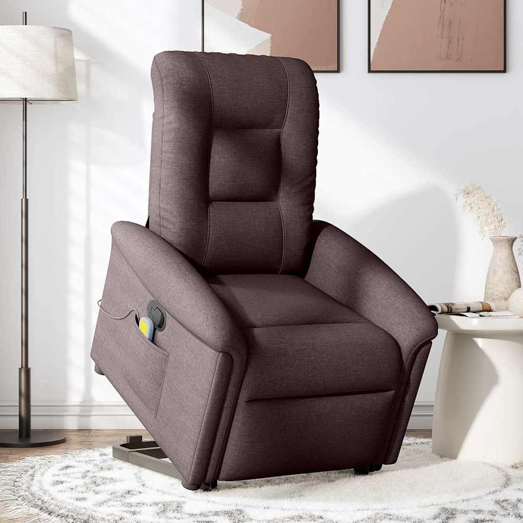 vidaXL Sessel Massagesessel mit Aufstehhilfe Dunkelbraun günstig online kaufen