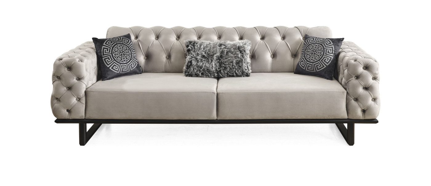 Villa Möbel Sofa Zen Sofa, 4-Sitzer 1 Teile, Quality Made in Turkey- Pflegeleichter Mikrofaserstoff