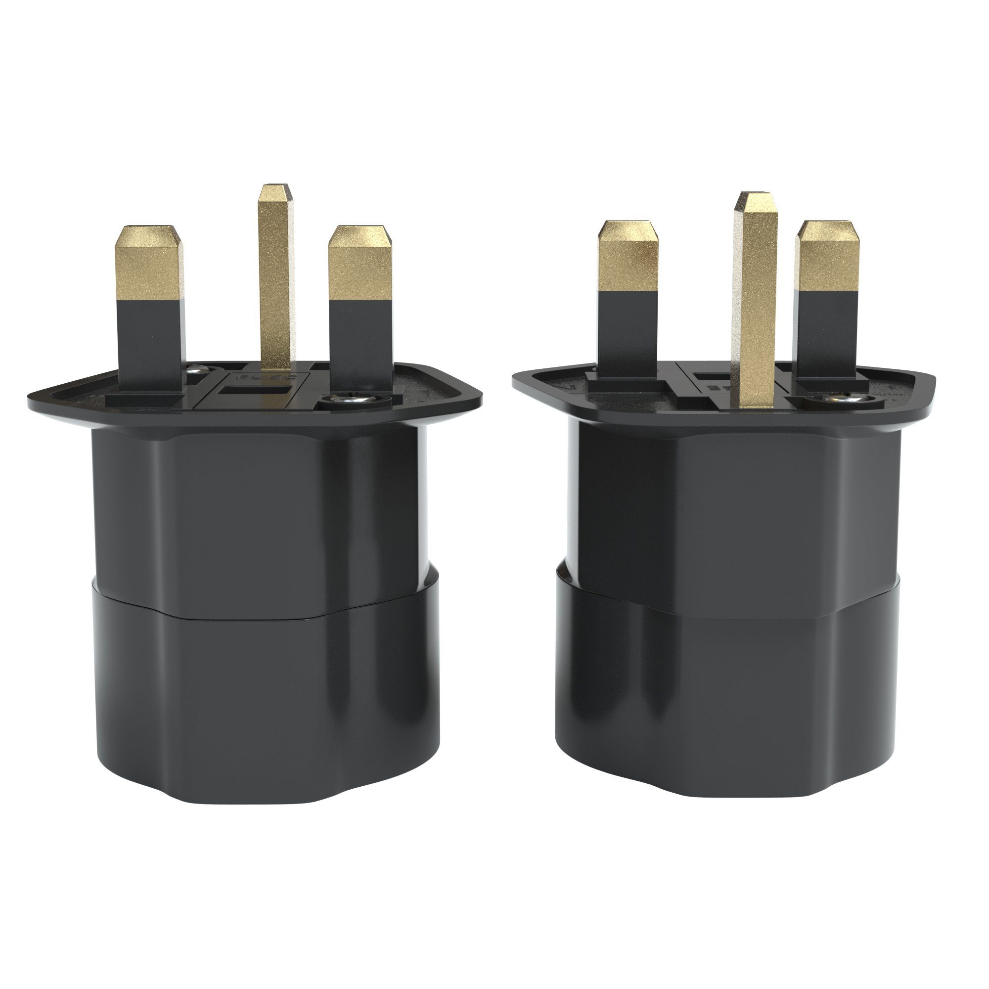EAZY CASE 2x Travel Adapter UK Reiseadapter Stromstecker Stromadapter Typ G, 2er Reisestecker Set Stromadapter DE England 3 Pin Steckdose Schwarz