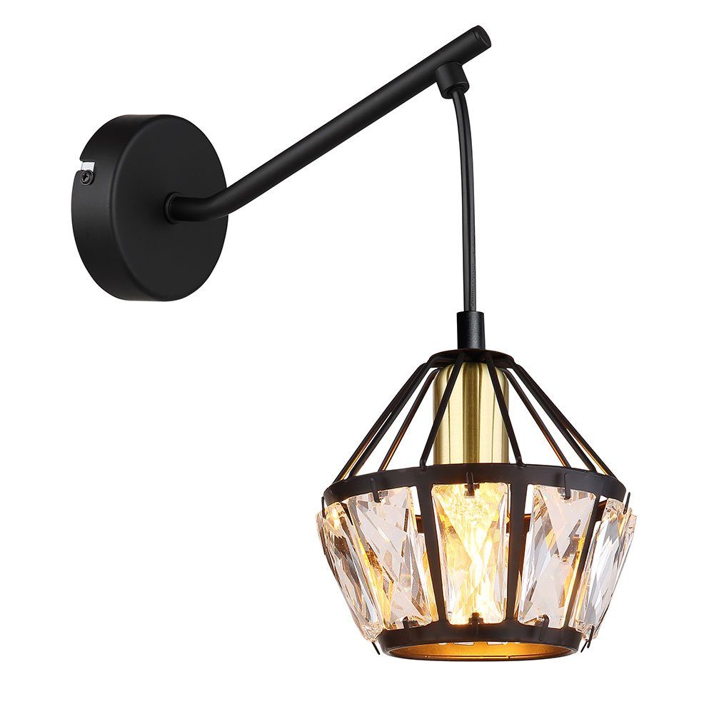 GLOBO LIGHTING Wandleuchte, Leuchtmittel nicht inklusive, Wandleuchte Wandlampe Metall Messing Flurleuchte klassisch E14 H 25cm