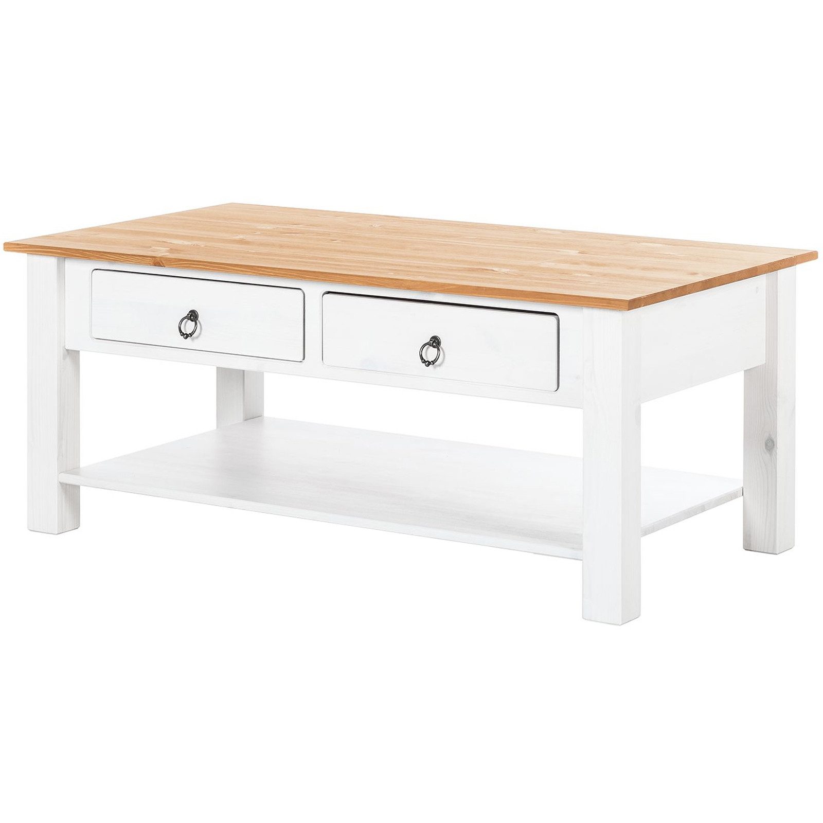 freiraum Couchtisch Tine, in Weiß, Kiefer - 110x45x60cm (BxHxT)