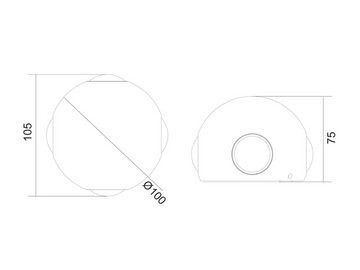 meineWunschleuchte LED Außen-Wandleuchte, LED fest integriert, Warmweiß, 2er SET kleine Außenleuchten Wand, Up Down Fassadenbeleuchtung Ø 10cm