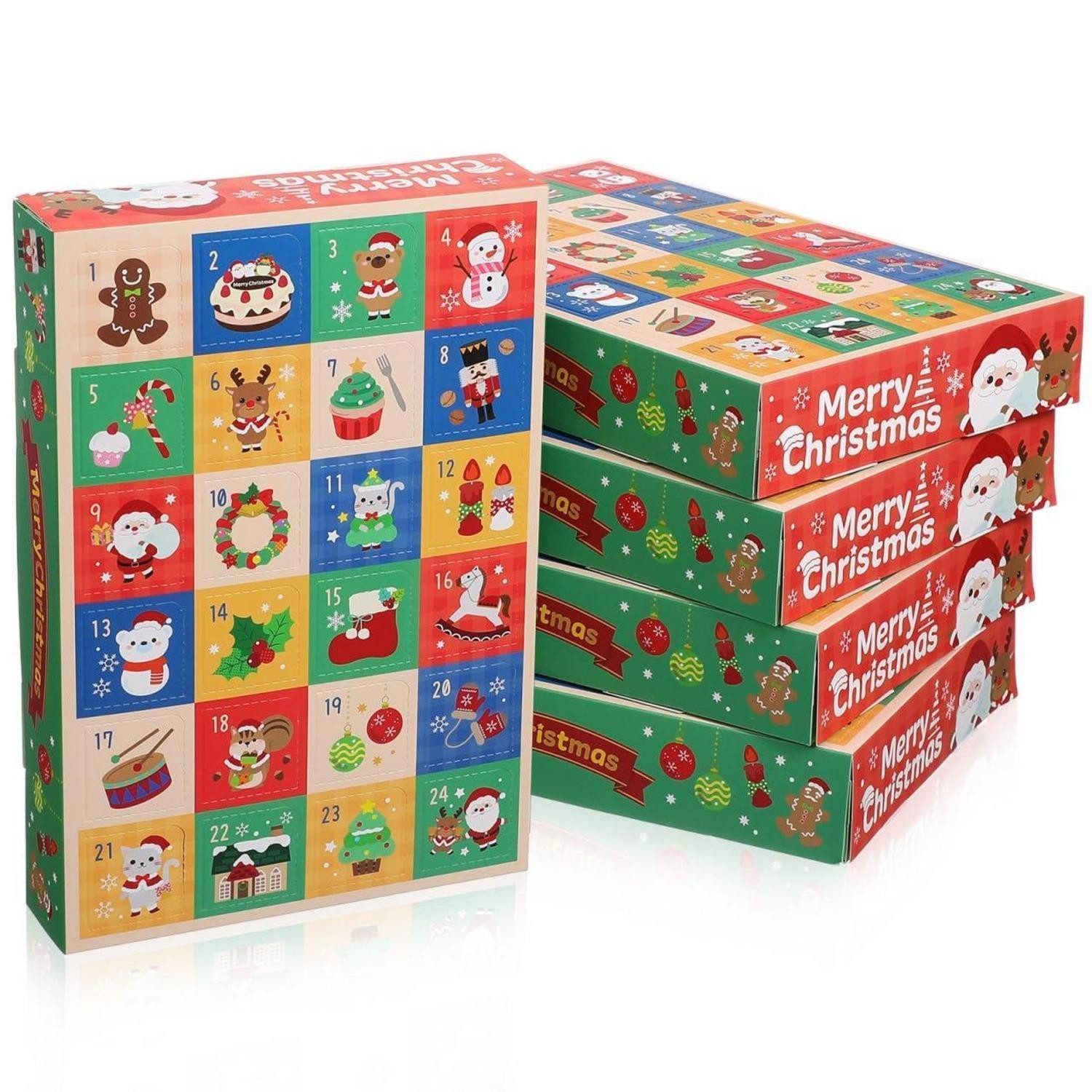 LuxusKollektion befüllbarer Adventskalender Adventskalender Geschenkboxen 5 Stück mit Fächern