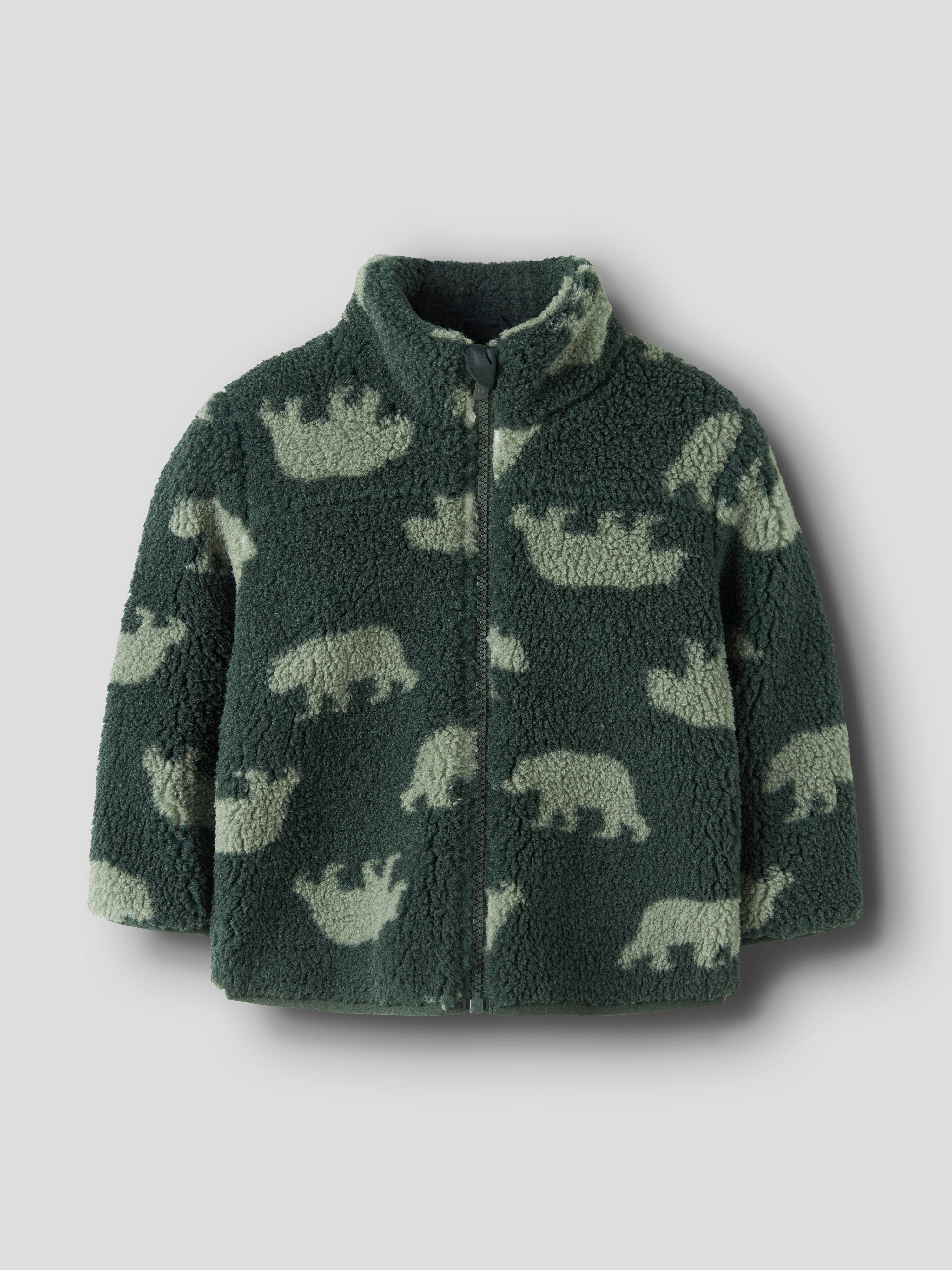 Name It Plüschjacke NMMMONICO TEDDY JACKET AOP NOOS Kunstfaser, normal geschnitten – Bild 4 von 5