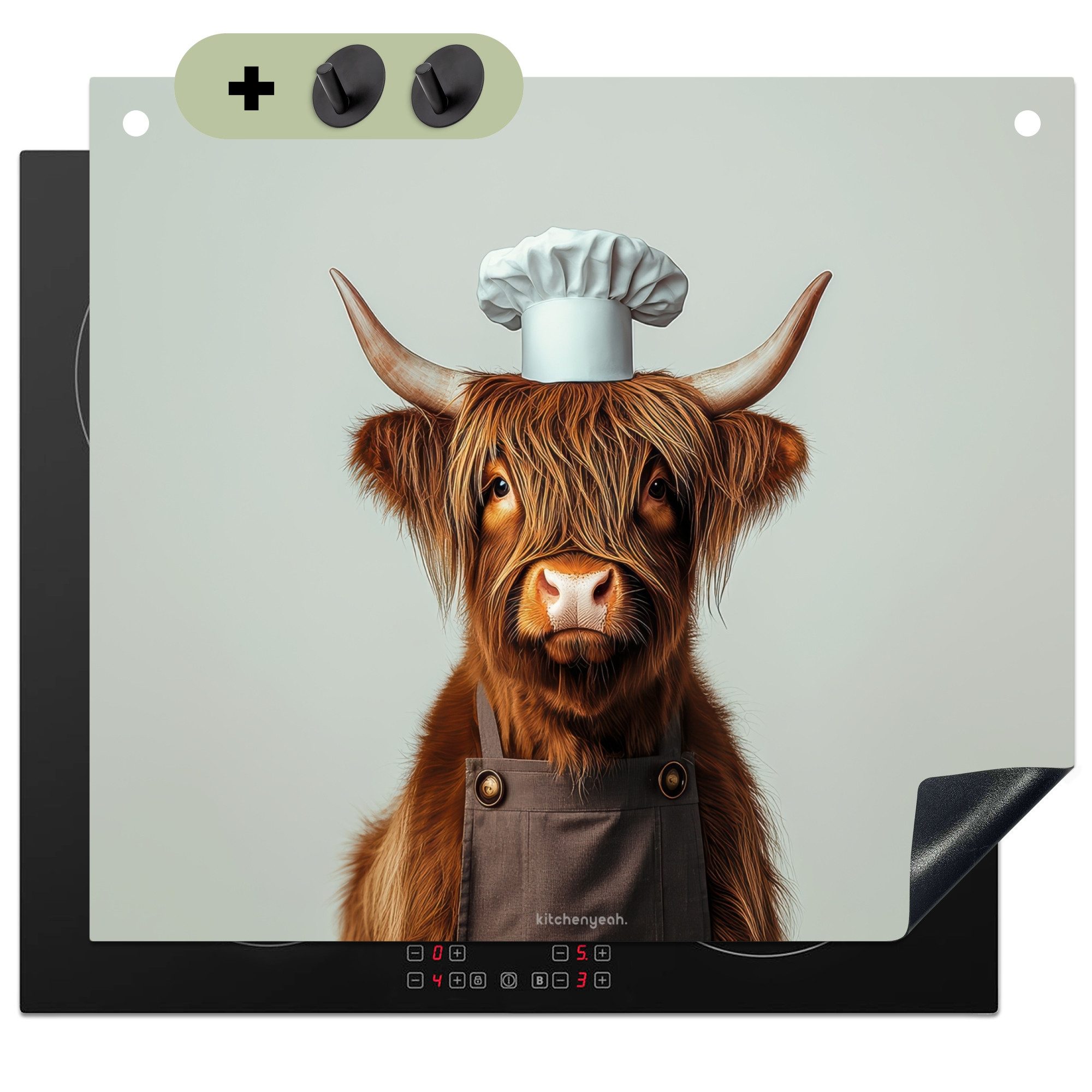 KitchenYeah Küchenrückwand Schottischer Highlander - Braun - Kochbekleidung günstig online kaufen