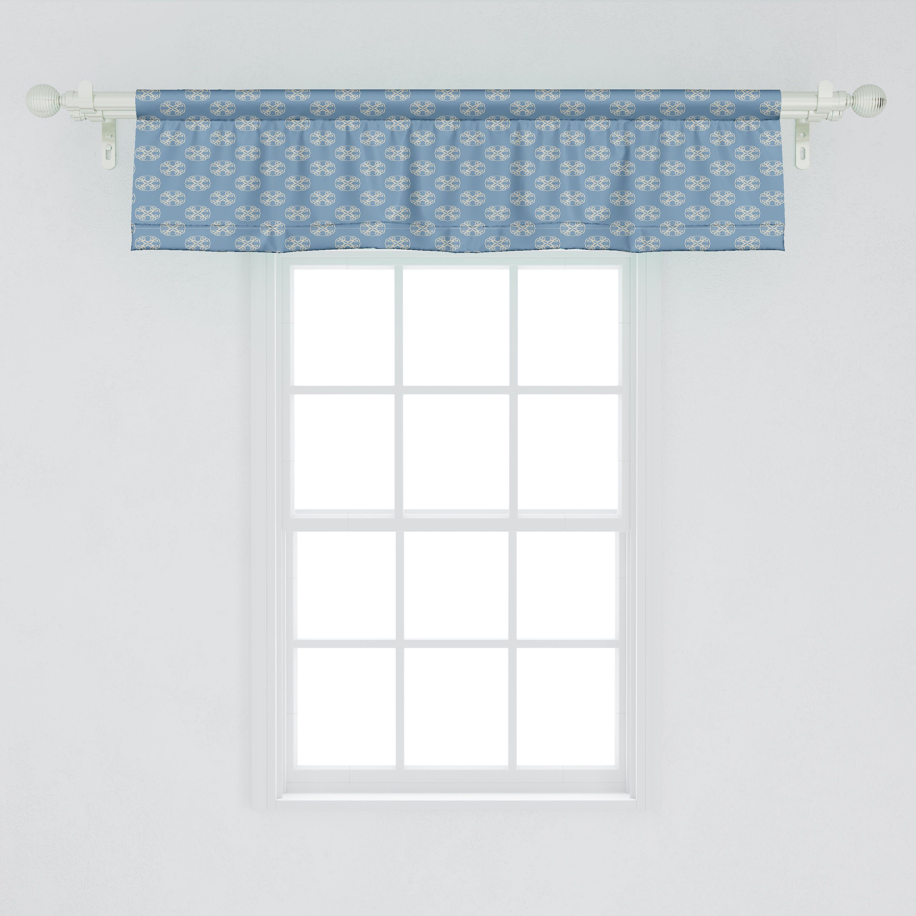 Scheibengardine Vorhang Schlafzimmer für Abakuhaus, Dekor Geometrisch Blumenform mit Küche Circular Microfaser, Stangentasche, Volant