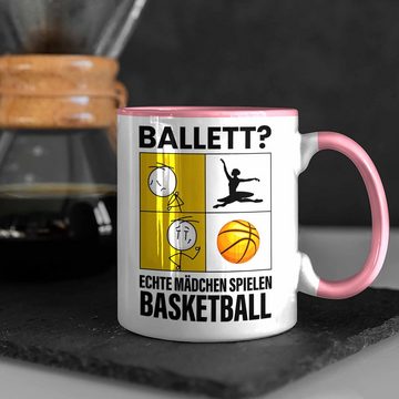 Trendation Tasse Basketball Mädchen Tasse Sport Geschenk Frauen Echte Mädchen Spielen B