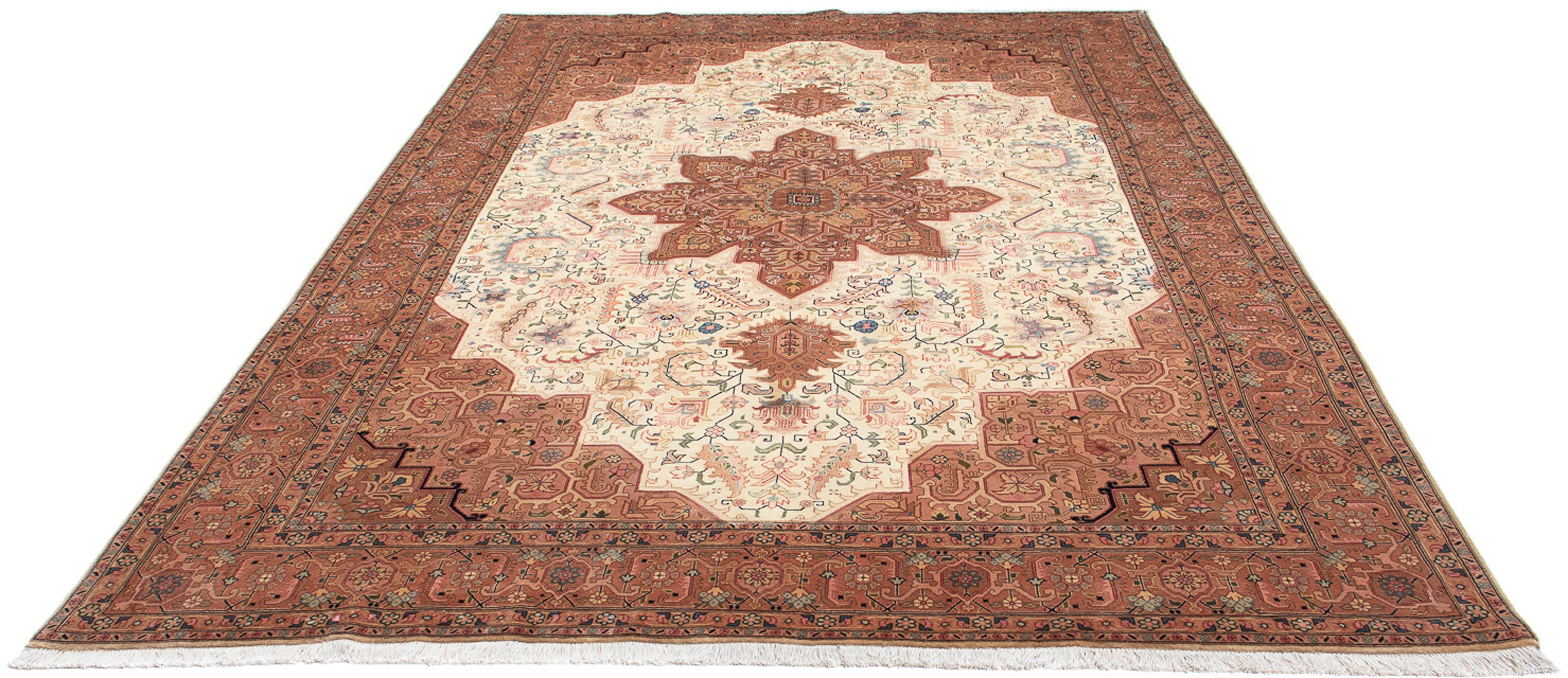 Orientteppich Perser - Täbriz - 313 x 203 cm - braun, morgenland, rechteckig, Höhe: 10 mm, Wohnzimmer, Handgeknüpft, Einzelstück mit Zertifikat