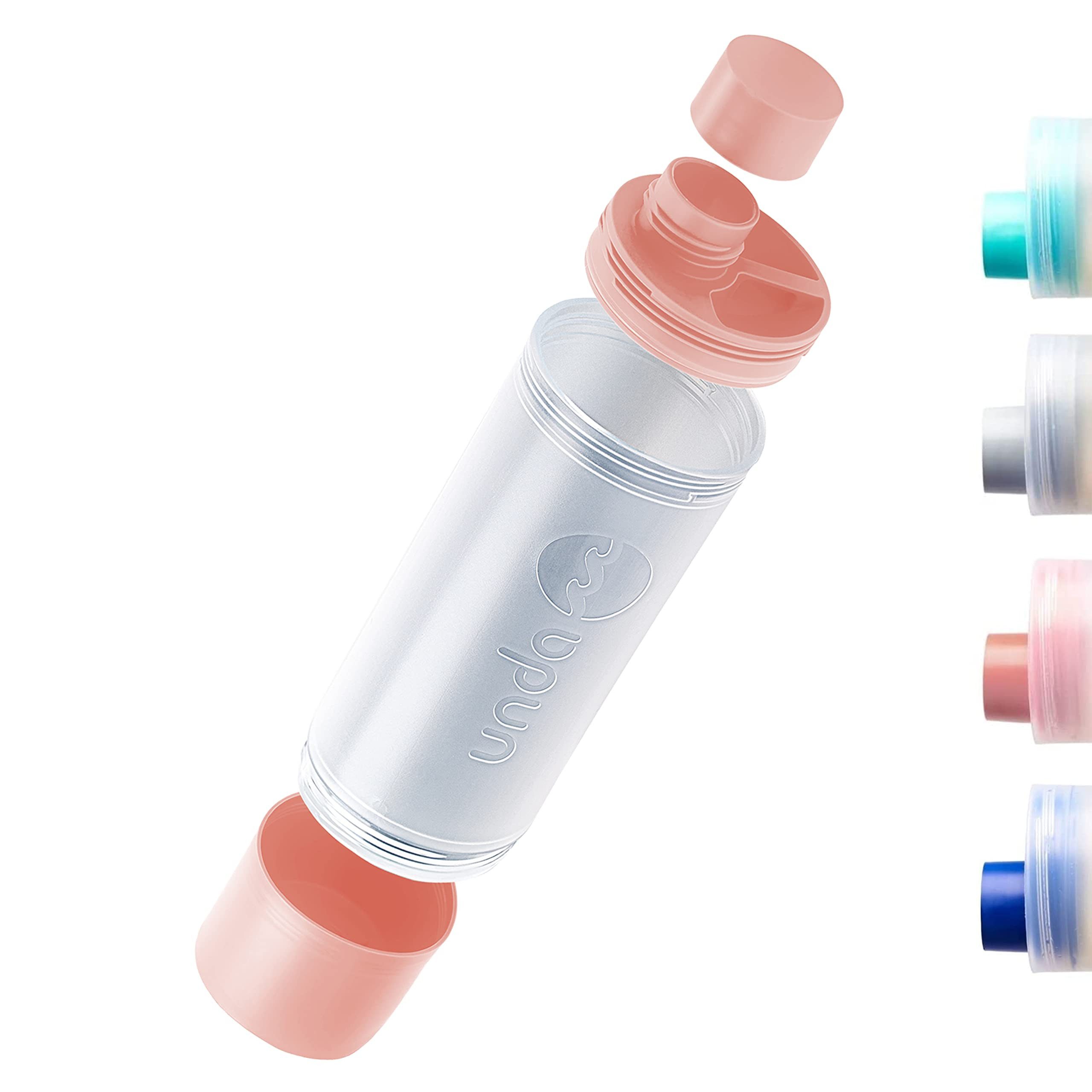 UNDA Trinkflasche All In One Multifunktionsflasche: Trinkflasche mit großem Becher, 550 ml - 3 Funktionen in einer Flasche, BPA-frei