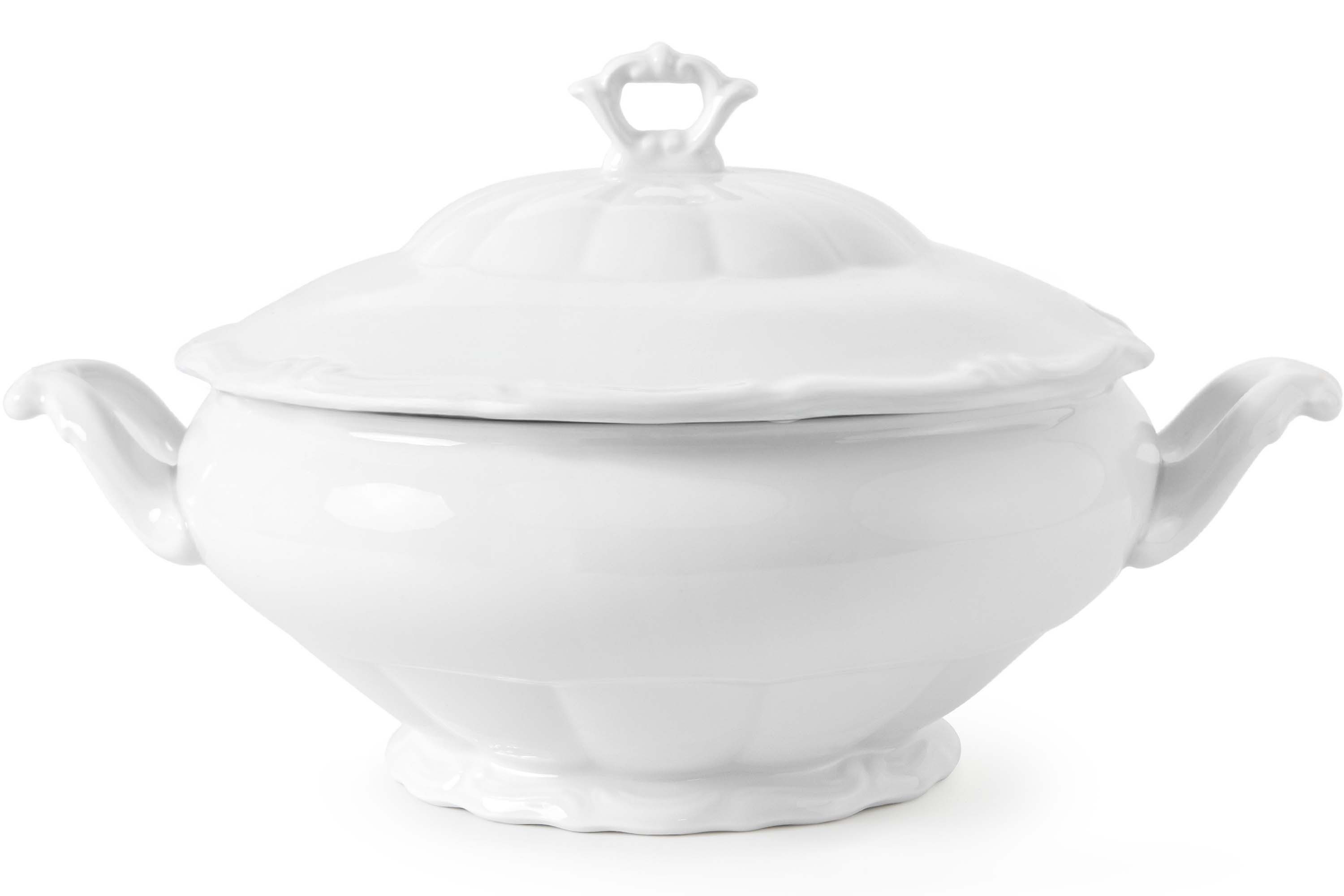 KONSIMO® Suppenschüssel CHODZIEZ MARIA TERESA Suppenschüssel, Suppenterrine, Porzellan, (1-tlg), mit Deckel, Hochwertiges Premium-Porzellan, handgefertigt