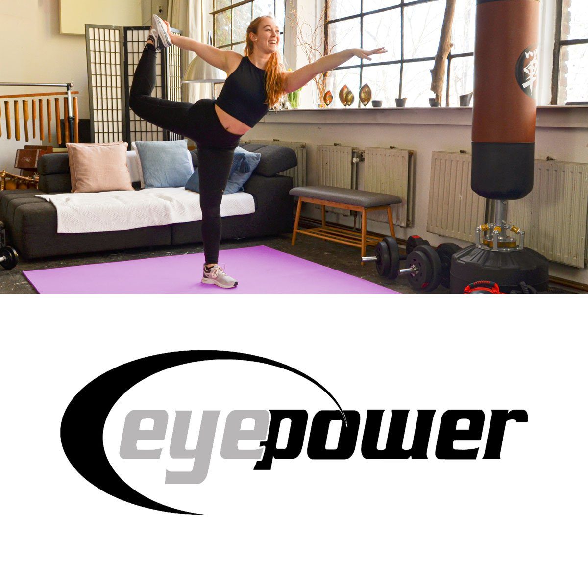 eyepower Yogamatte, 6mm Sportmatte 200x116 XXL Bodenmatte Rutschfeste Fitnessmatte Breite