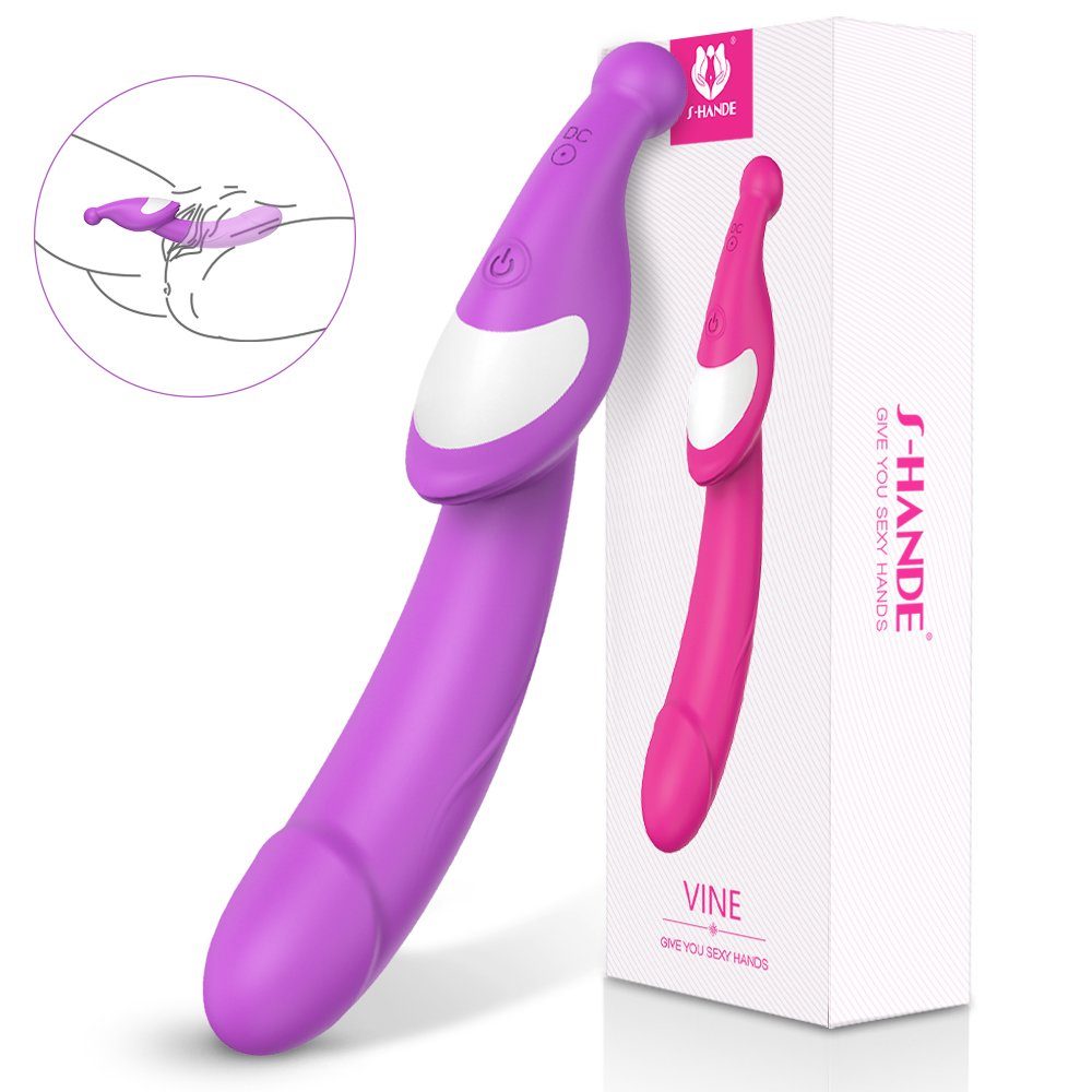 Kugelkopf Vibrator 9 Stimulation Doppel-Vibrator Sex Spielzeug Klitoris (Packung, Lila, S-Hand 2-tlg) modi