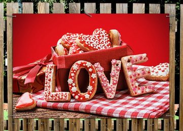 Wallario Sichtschutzzaunmatten Love Bakery - Backen mit Liebe