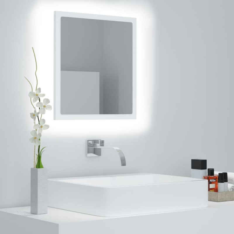 vidaXL Badezimmerspiegelschrank LED-Badspiegel Weiß 40x8,5x37 cm Acryl (1-St)