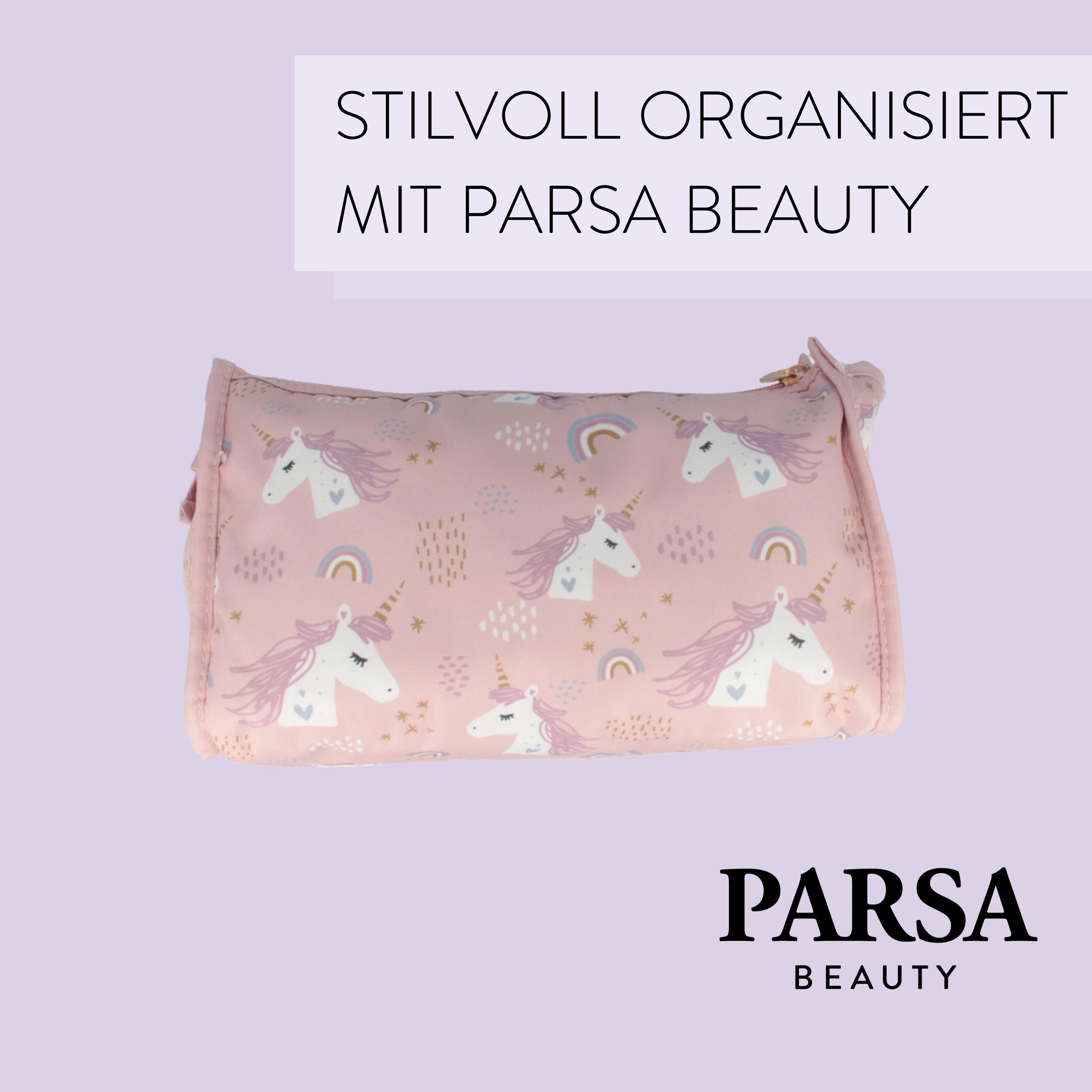 PARSA Beauty Kosmetiktasche PARSA Beauty ESSENTIAL Kulturtasche Kind Einhorn Kinder Tasche