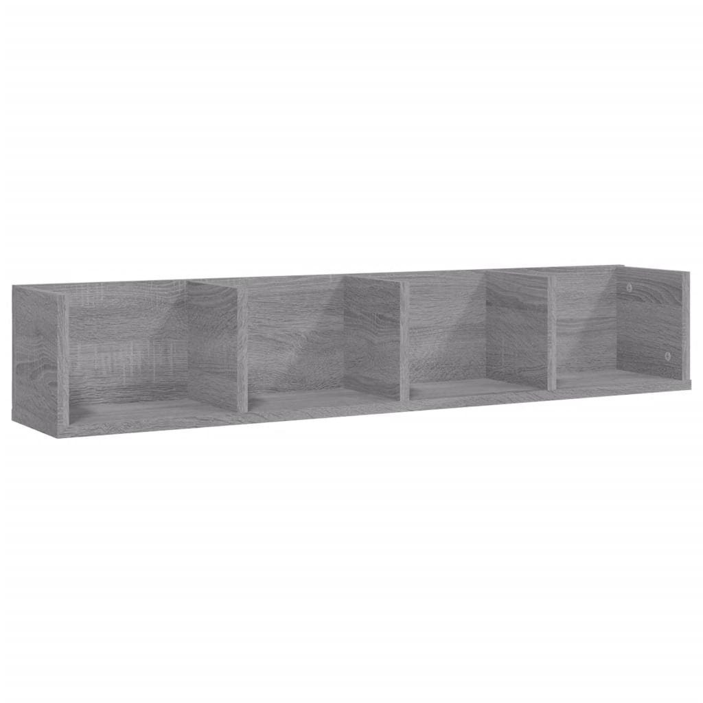 Regal NA CD-Wandregal Grau Sonoma 100x18x18 cm Spanplatte