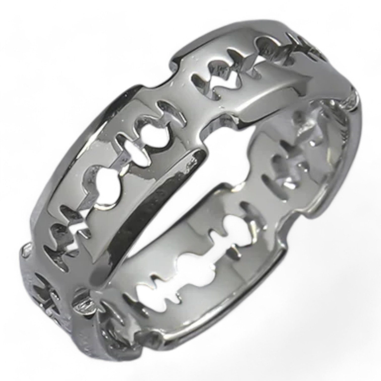 Fingerring Rasiermesser Klingen Ring Hip Hop Ring Silber verschiedene Größen