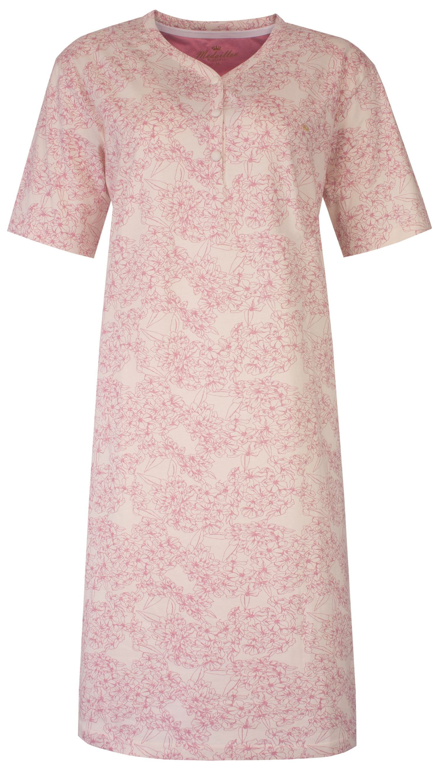 Medaillon Nachthemd Damen Schlafshirt mit kurzem Arm (1-tlg) Baumwolle günstig online kaufen