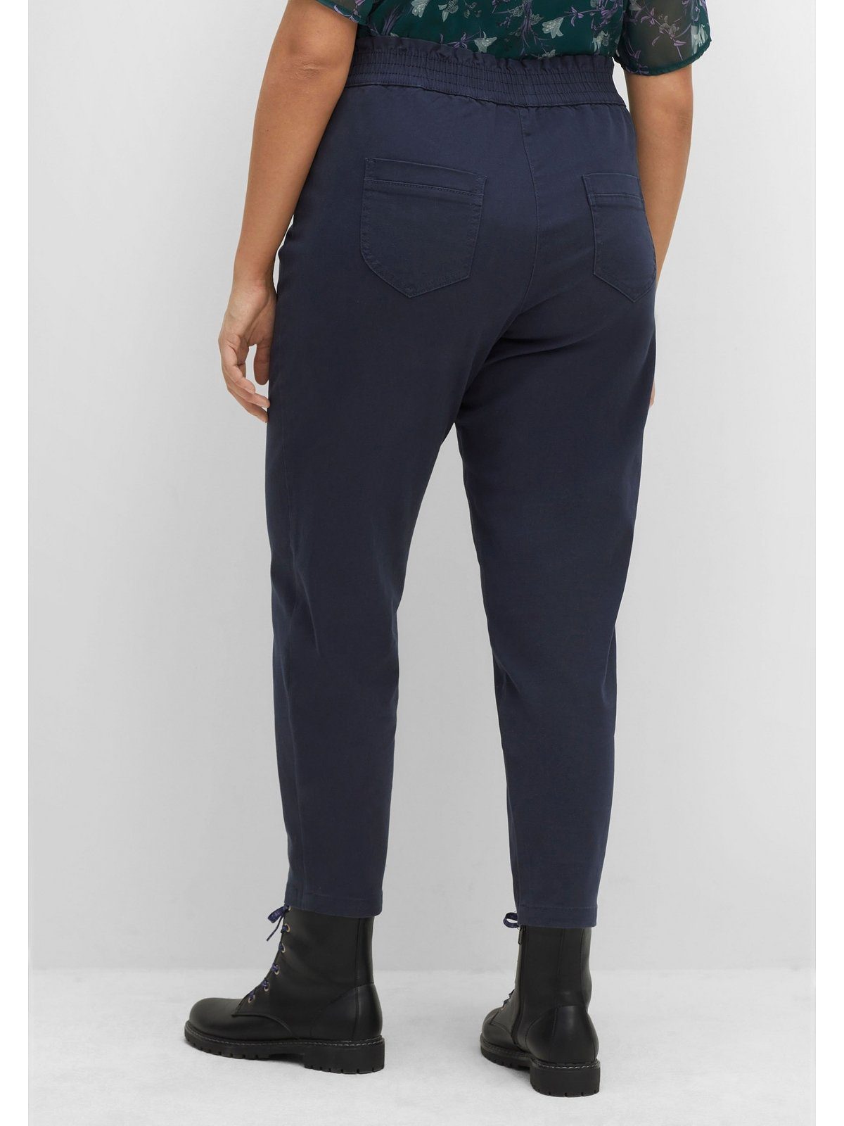 Twill, aus mit Größen elastischem High-Waist-Bund Stretch-Hose Große Sheego