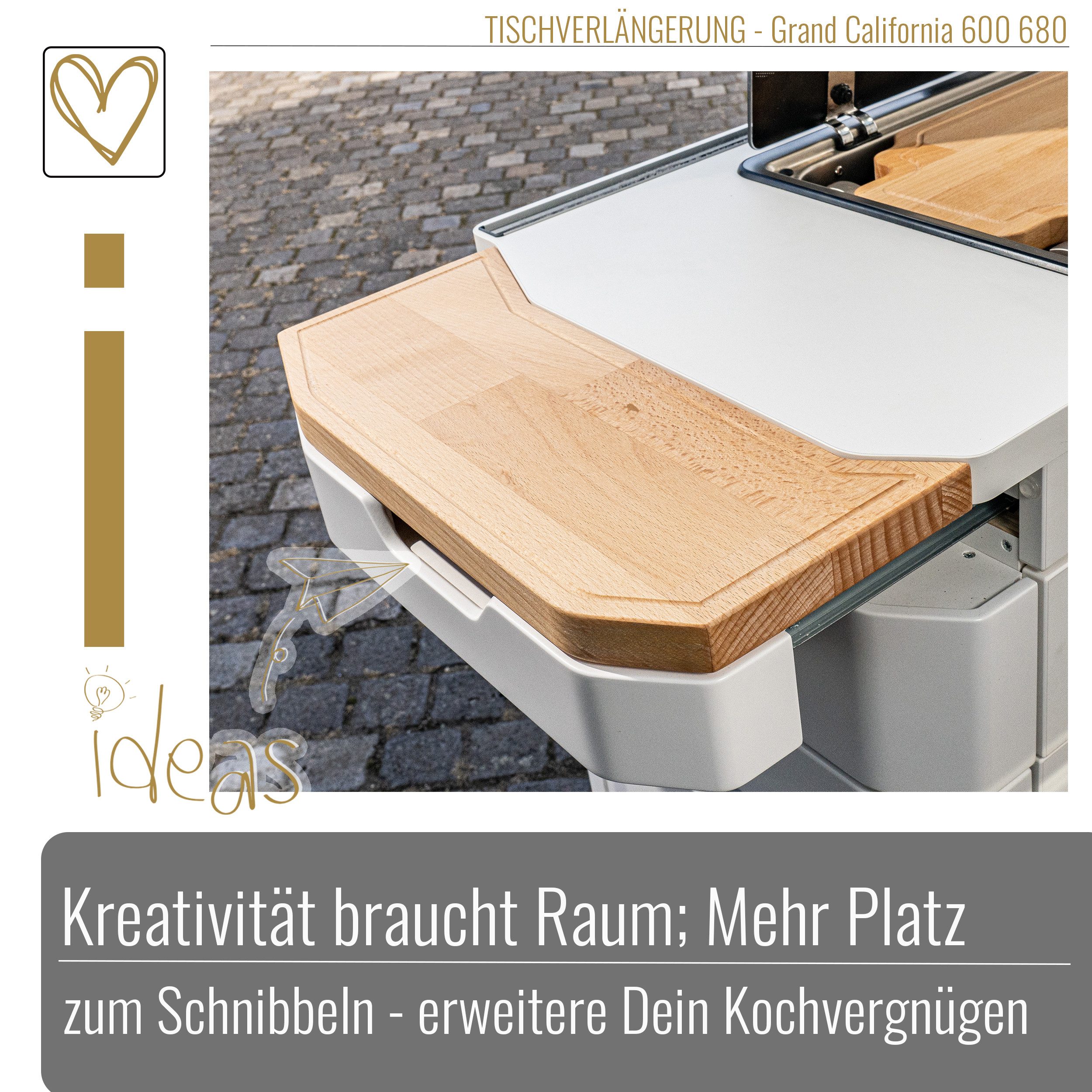 BLACK FOREST FOX Campingtisch Tischverlängerung für VW Grand California 600/680 - Camper Erweiterung, Regional entwickelt und hergestellt