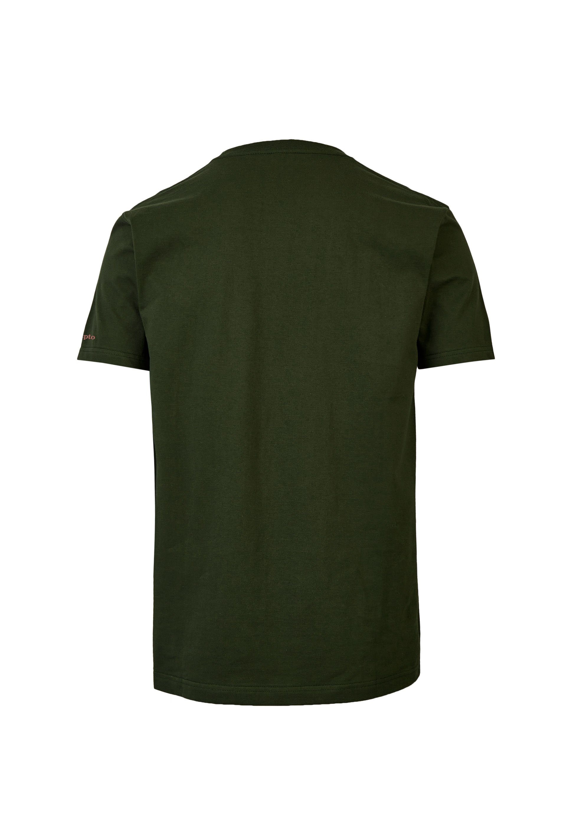 Cleptomanicx T-Shirt Mowe mit klassischem Print grün