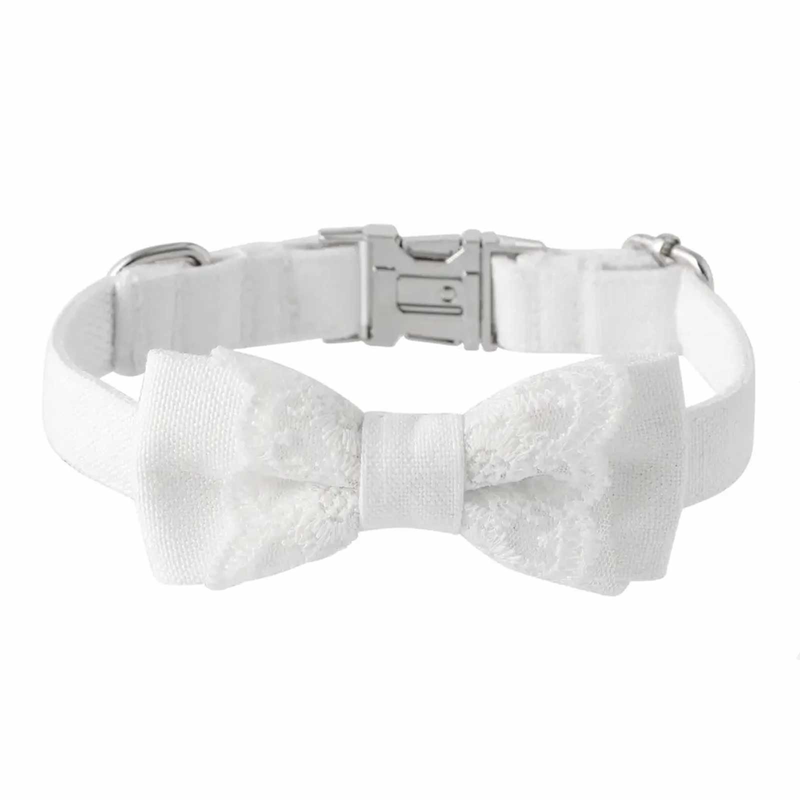 Monkimau Hunde-Halsband Hundehalsband Hochzeit Set mit Schleife, Halstuch und Hut