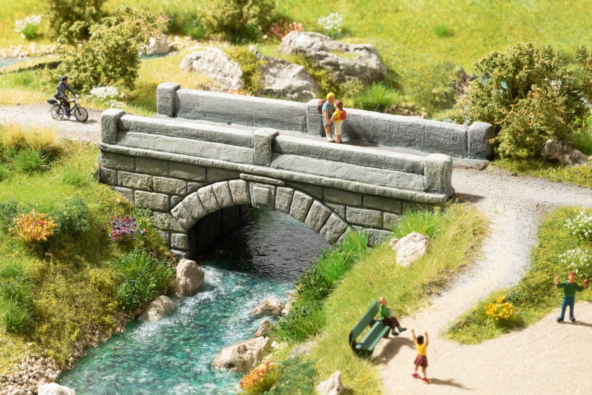 NOCH Modelleisenbahn-Brücke Oberdorfbrücke, Struktur-Hartschaum Brücke für Mod