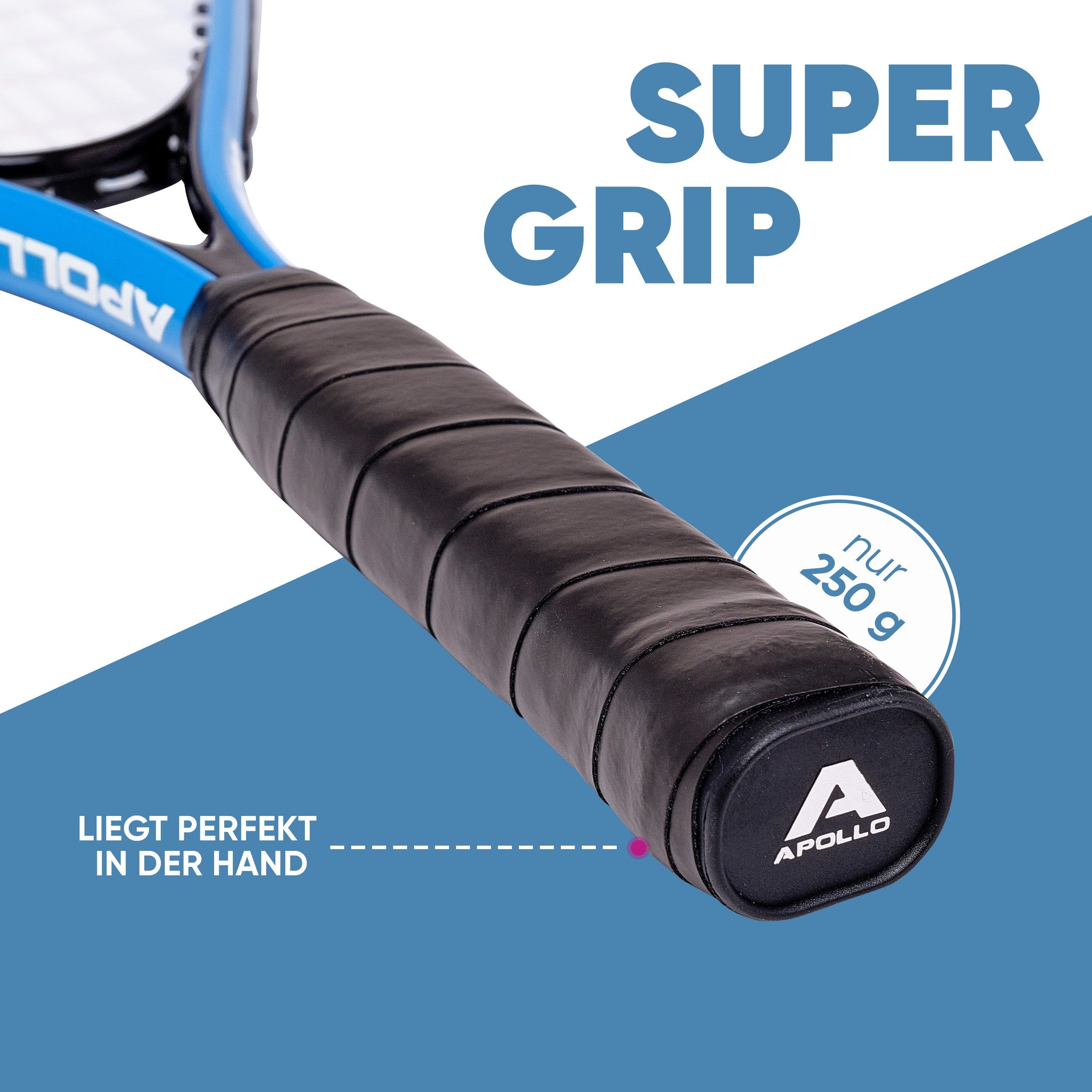 Apollo Speed-Badmintonschläger Badminton Schläger Set Kinder Speed Pro, (Set, inkl. Tragetasche, Federbällen, Schaumball und Hütchen), inkl. Tragetasche, Federbällen, Schaumball und Hütchen