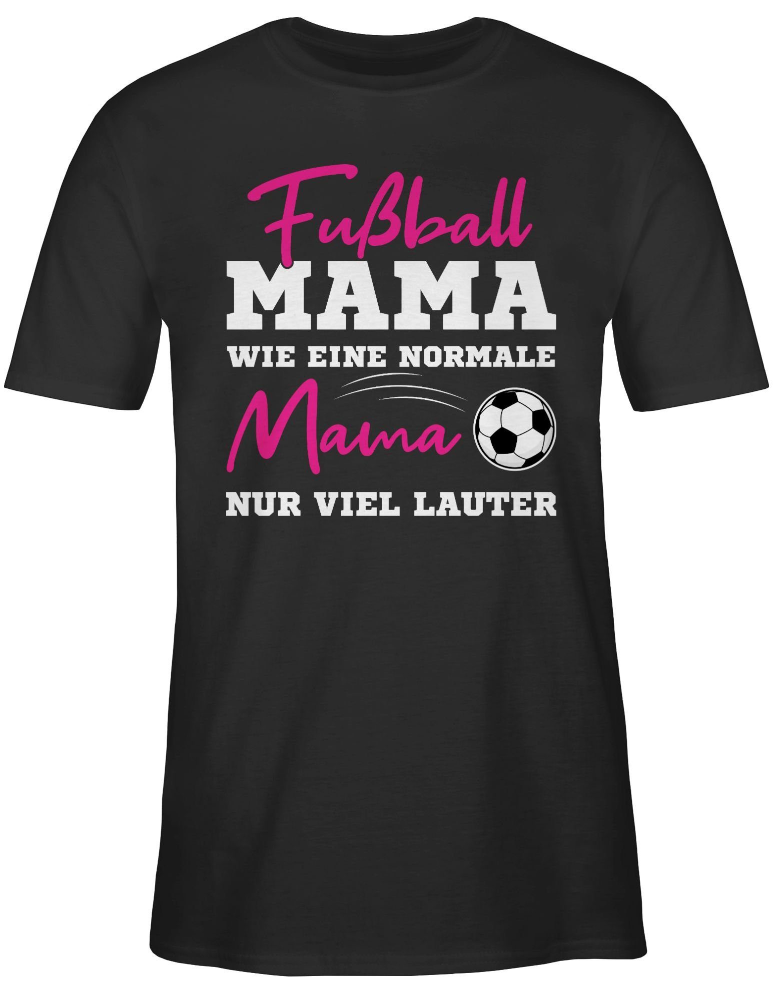 Shirtracer T-Shirt »Fußball Mama wie eine normale Mama nur viel lauter weiß  - Fussball WM 2022 - Herren Premium T-Shirt« fussball sprüche mama - wm  fanartikel tshirt - muttertags shirt