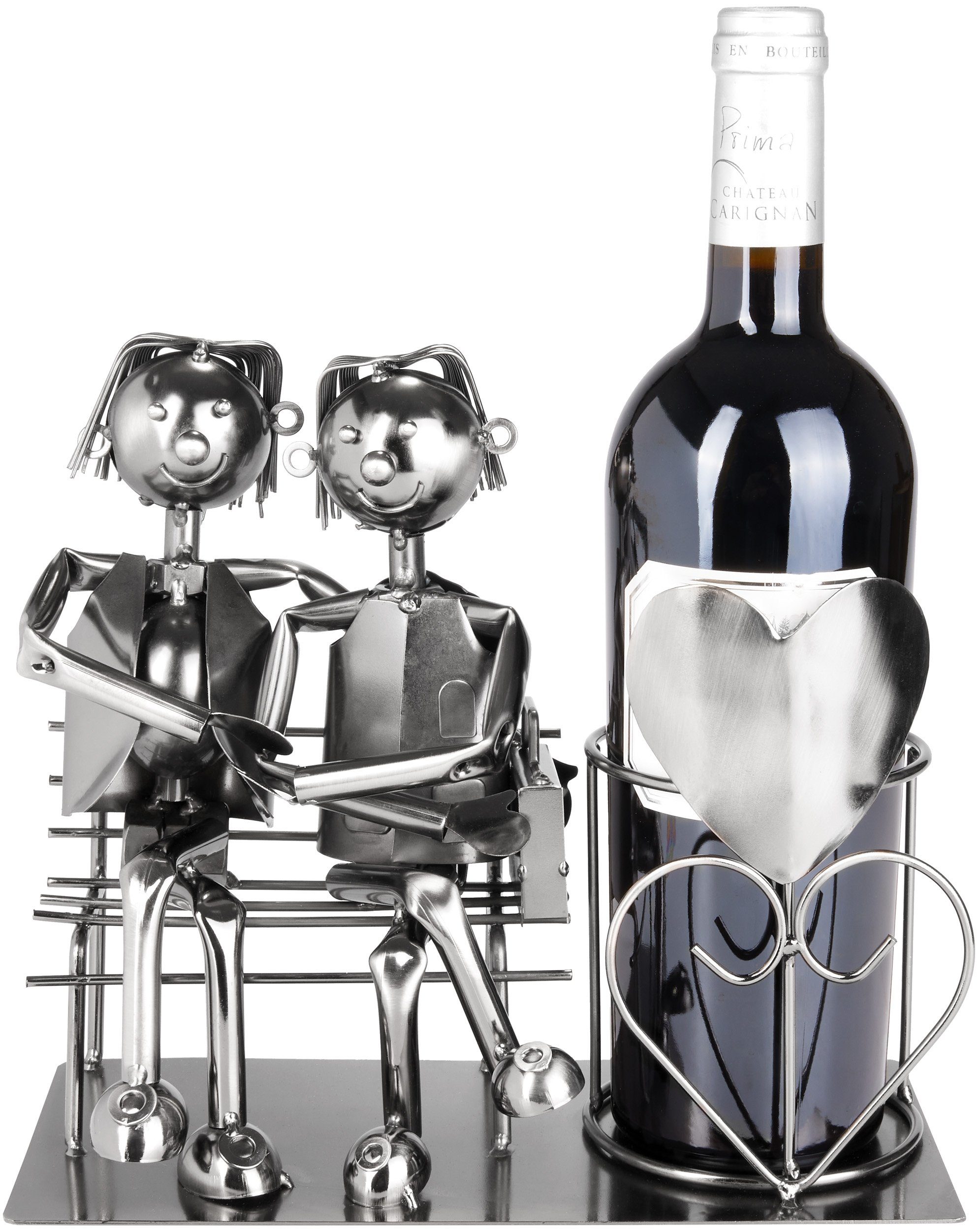 BRUBAKER Weinflaschenhalter Männer Liebespaar auf Bank, (Flaschenständer Me günstig online kaufen