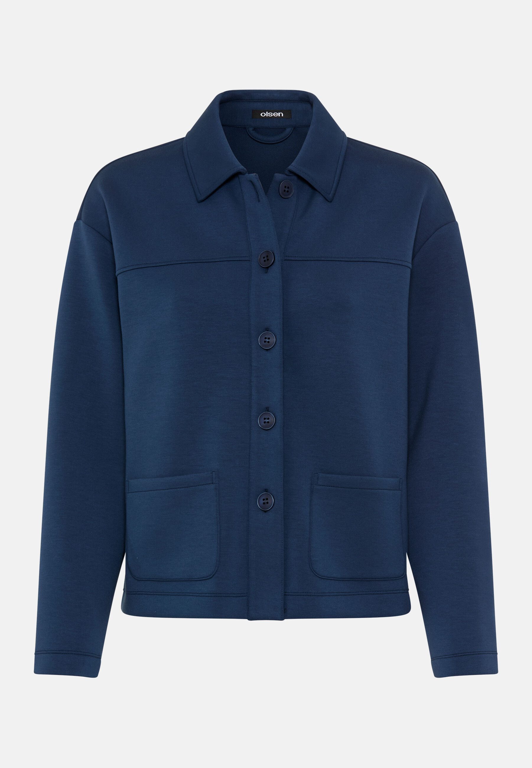 Olsen Sweatjacke Jerseyjacke mit Hemdblusenkragen