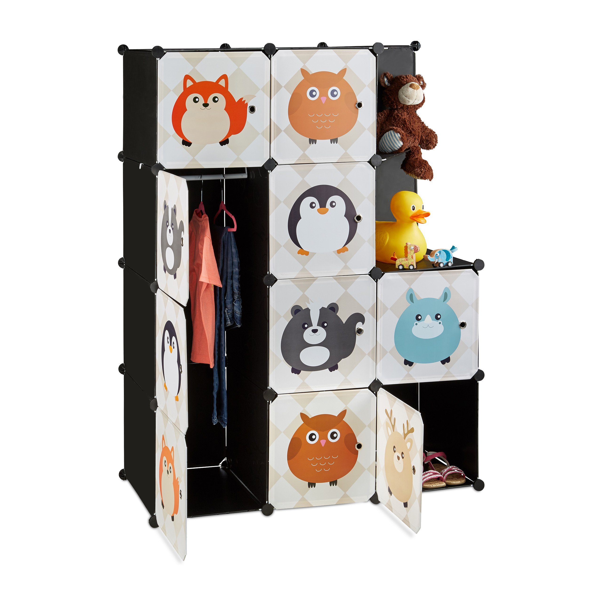 relaxdays Steckregal Kinderzimmer mit Tiermotive günstig online kaufen