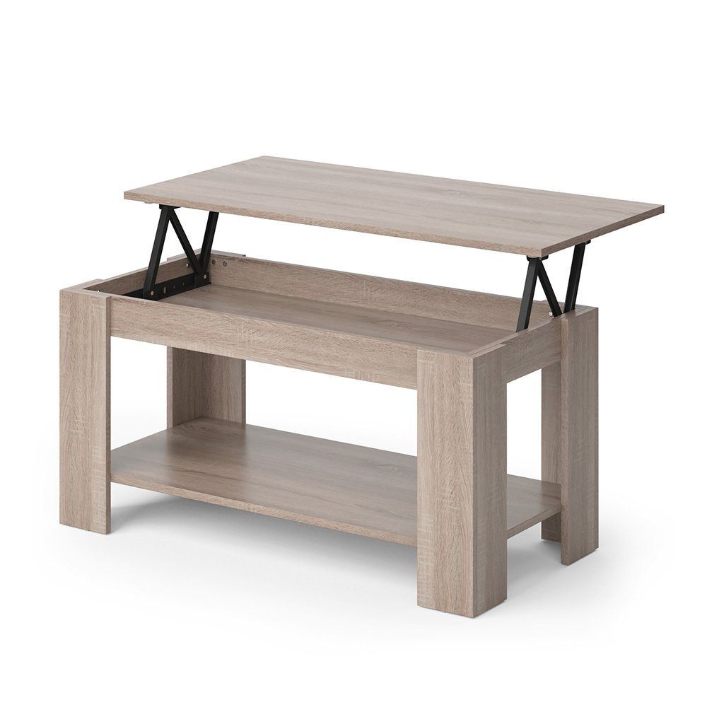 Vicco Couchtisch Lorenz, Sonoma, 100 x 50 cm mit Liftfunktion, Kippbar günstig online kaufen