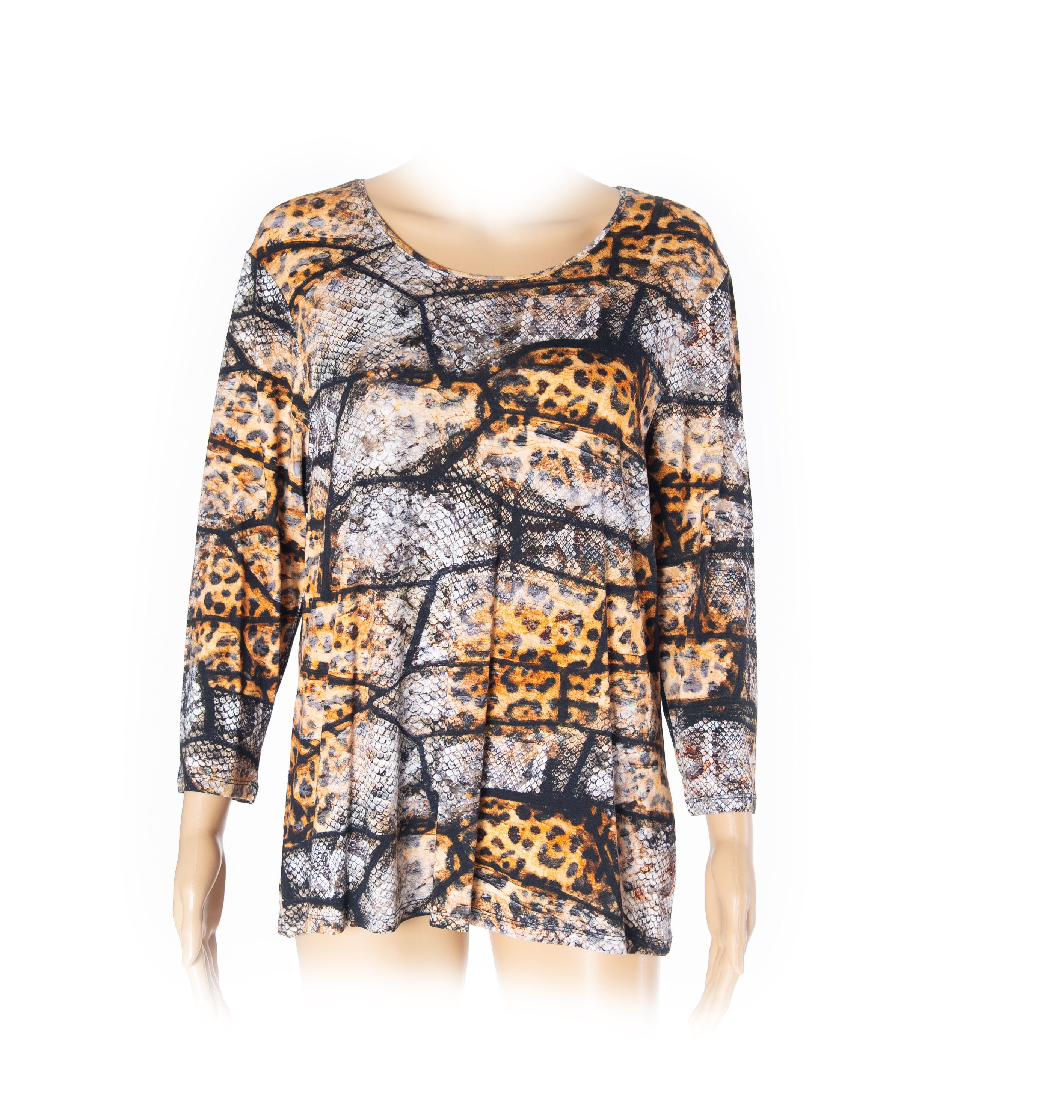 NAVIGAZIONE Langarmshirt Damen Shirt Pullover, Animal-Print | Rundhalsshirts