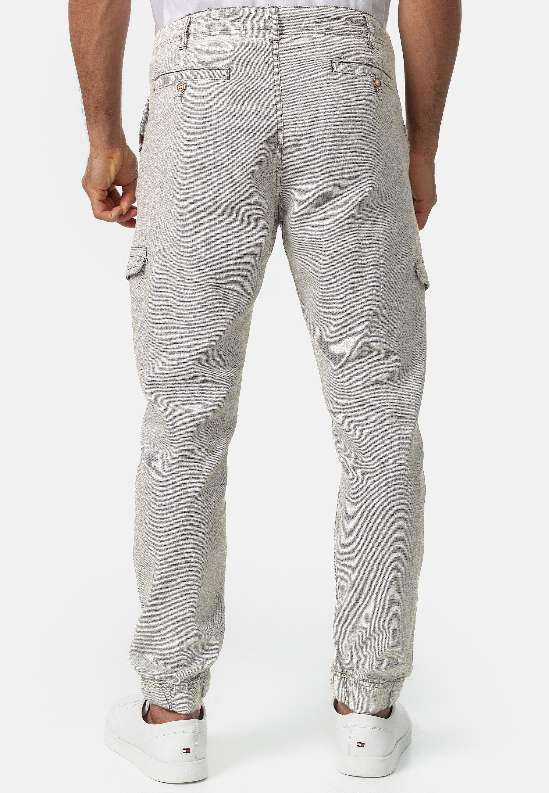 Indicode Leinenhose Herren Booth Sommerhose Leinen Herrenhose mit 6 Taschen, 55% Leinen