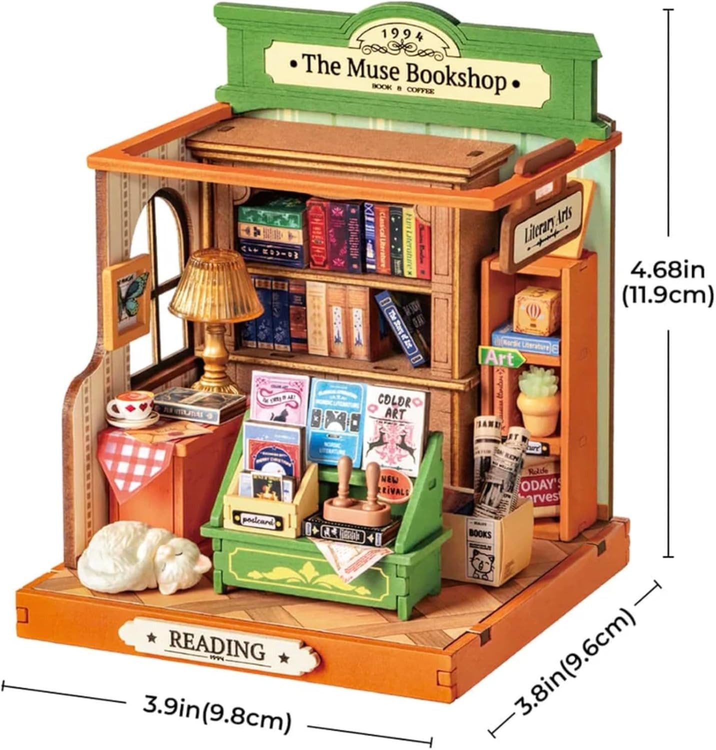 Robotime 3D-Puzzle RoboTime Buchhandlung 3D Puzzle Holz Muse Bookshop DS040, Puzzleteile