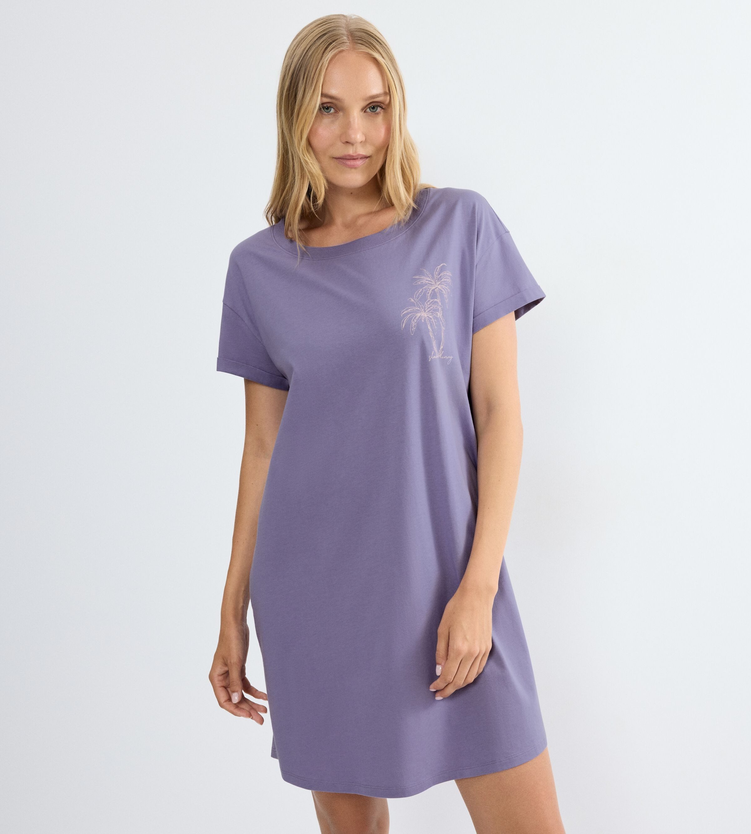 Triumph Nachthemd Nightdresses NDK X weich, atmungsaktiv, gerippter Rundhalsausschnitt, Kurzarm