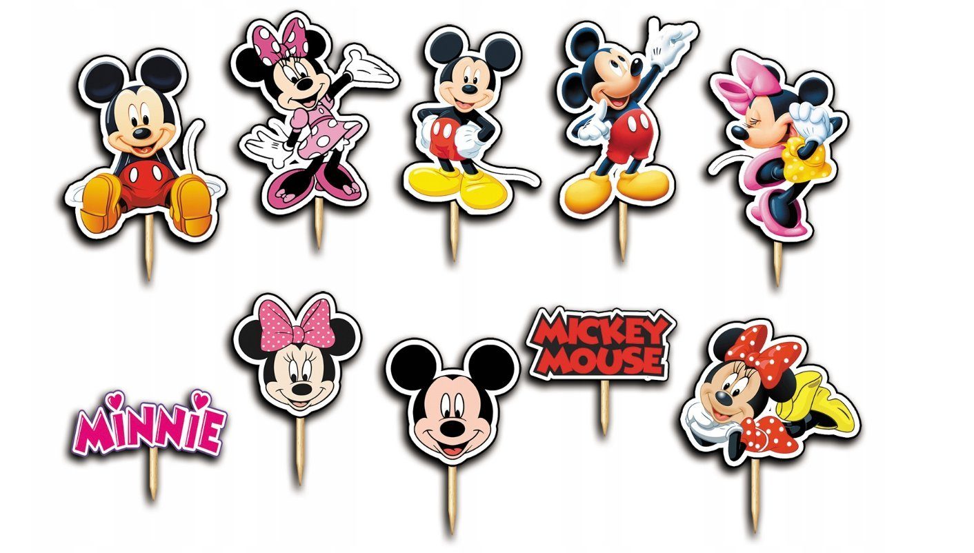 Tortenstecker Mouse MICKEY MINNIE Topper Set 10 Stk Geburstag Torten Deko Junge