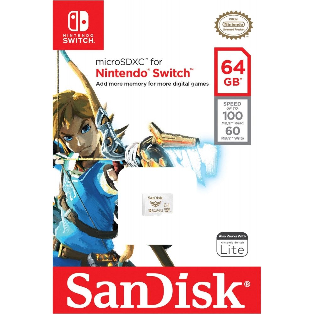 SanDisk microSDXC 64GB Karte für Nintendo Switch. Micro SD-Karte