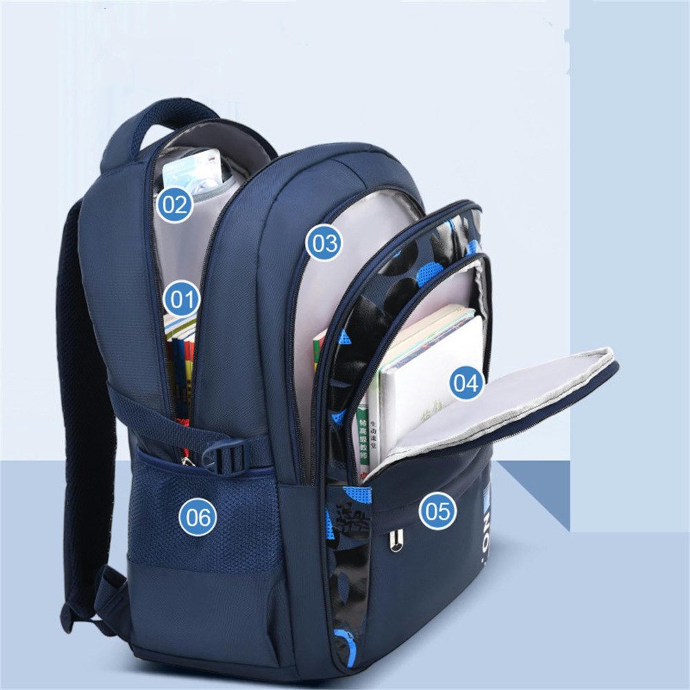 Blusmart Schulrucksack Kinderrucksäcke, orthopädische Rucksäcke (Leichtgewichtig Casual Stylisch, Tissu imperméable), Für Grund- und Mittelschüler