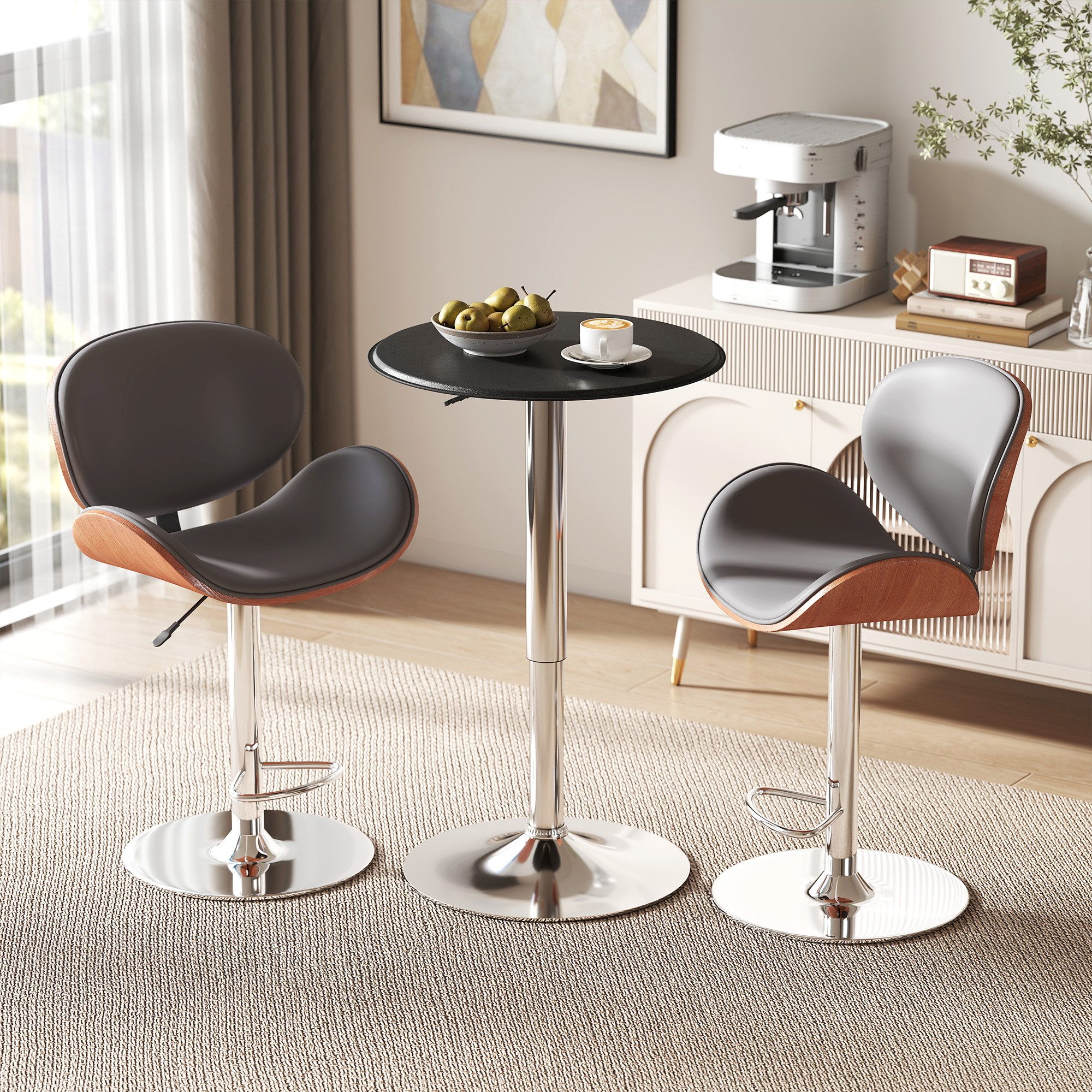 HOMCOM Bartisch Esstisch Tresentisch, für Wohnzimmer, Esszimmer (Stehtisch, 1-St., Bartisch), Leicht zu reinigen